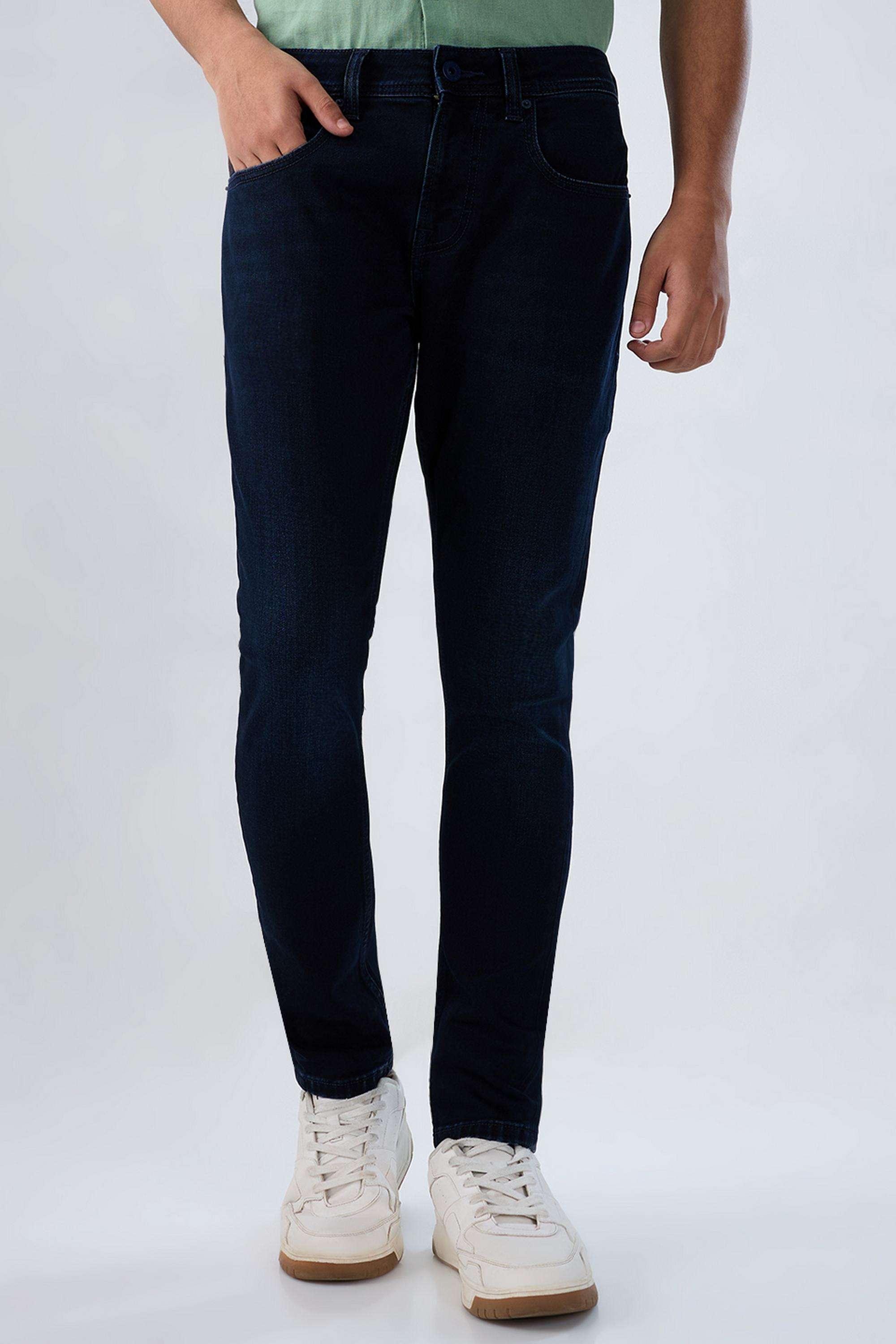 Solid-Cotton-Slim-Fit-Men-s-Jeans
