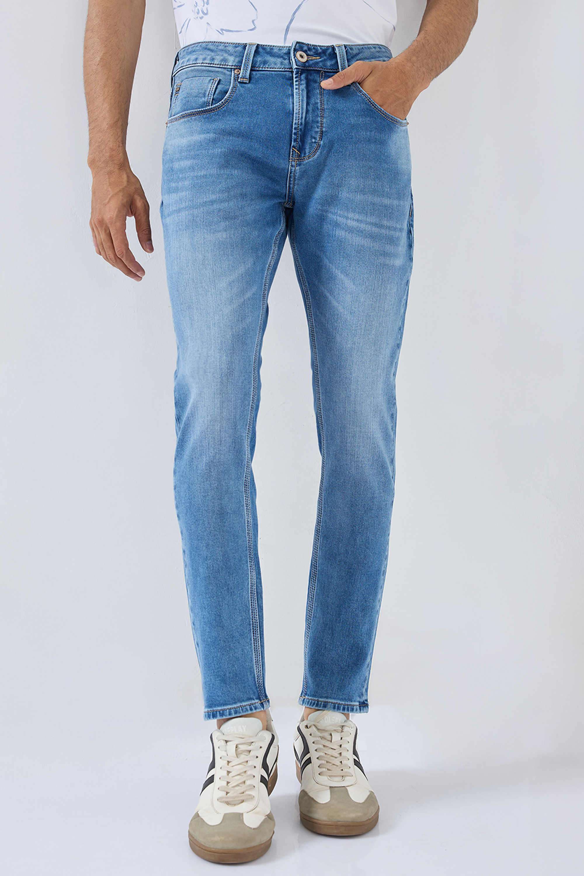 Solid-Cotton-Slim-Fit-Men-s-Jeans