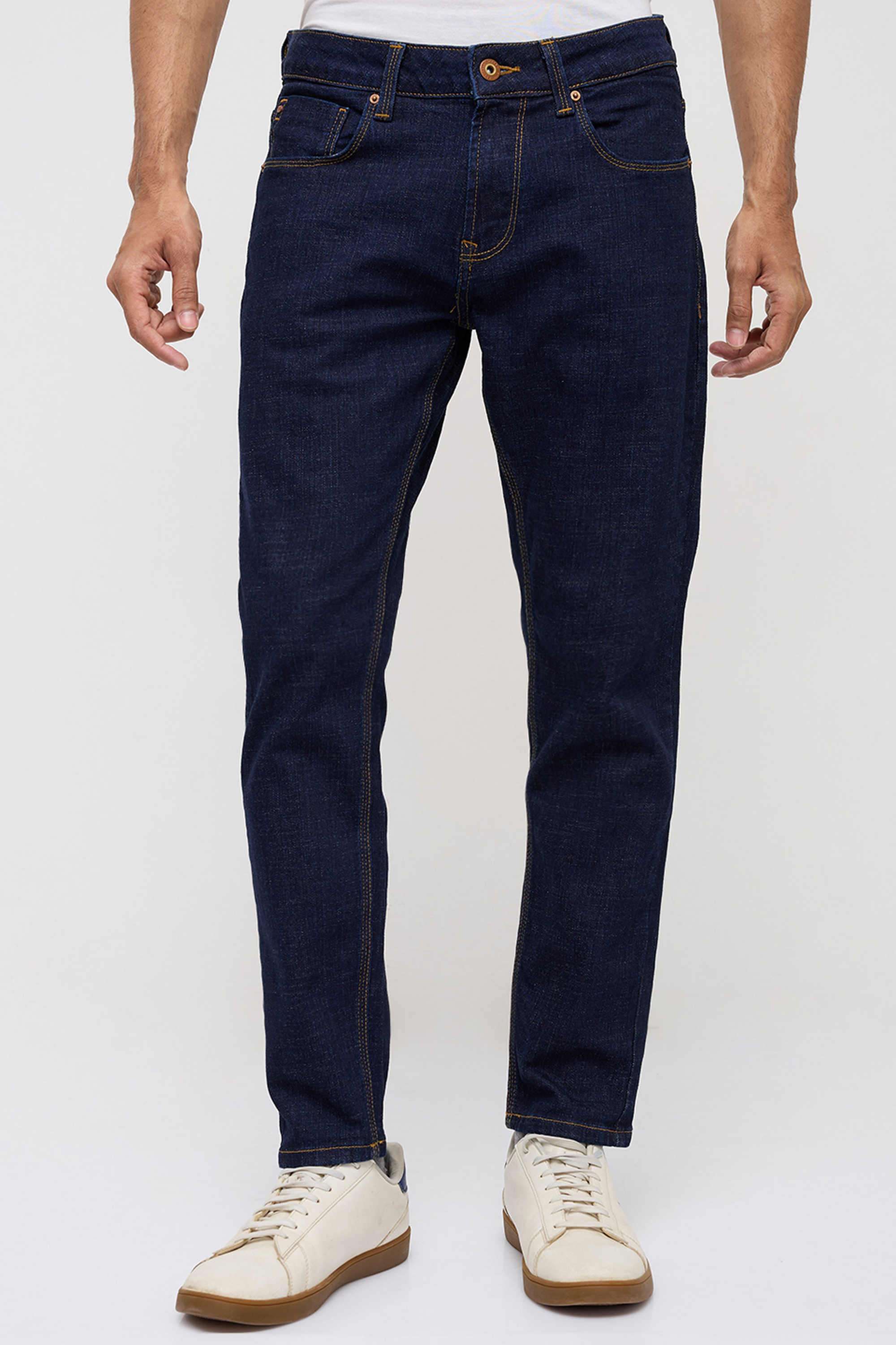 Solid-Cotton-Slim-Fit-Men-s-Jeans