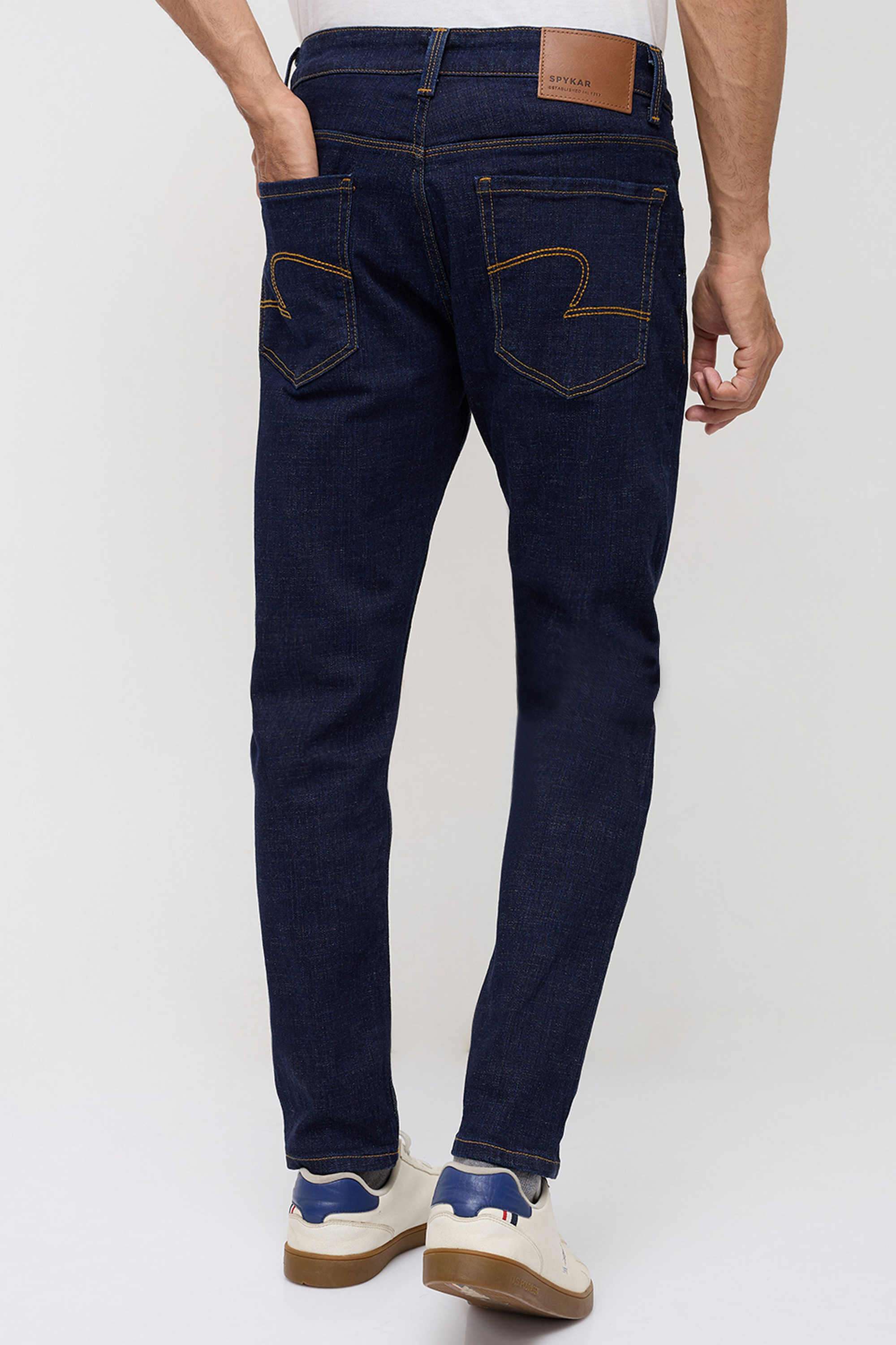Solid-Cotton-Slim-Fit-Men-s-Jeans