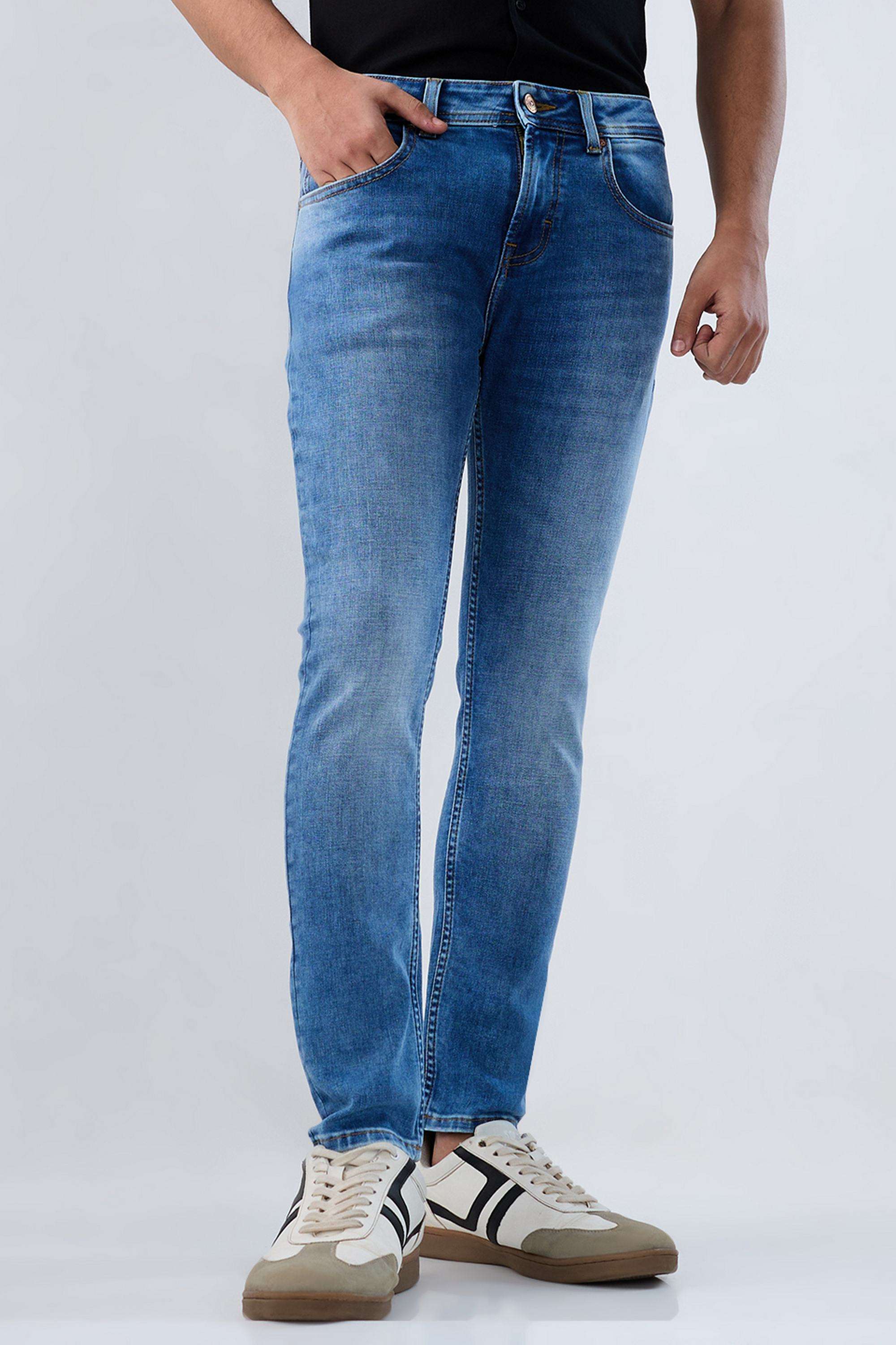 Solid-Cotton-Slim-Fit-Men-s-Jeans