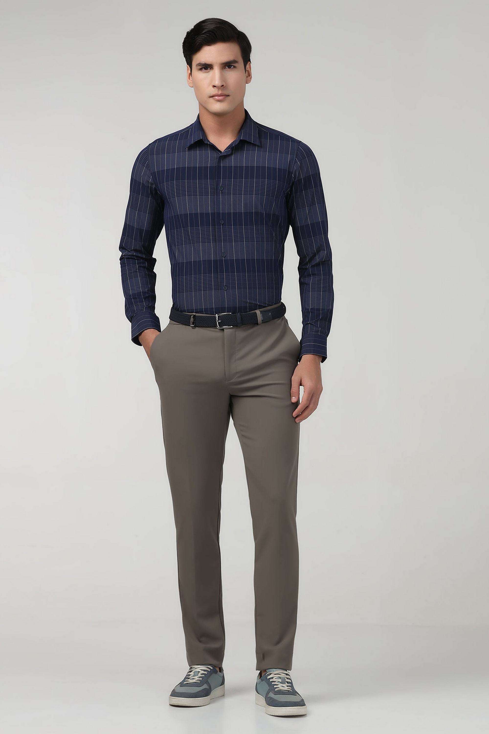 Solid-Nylon-Blend-Slim-Fit-Men-s-Trousers