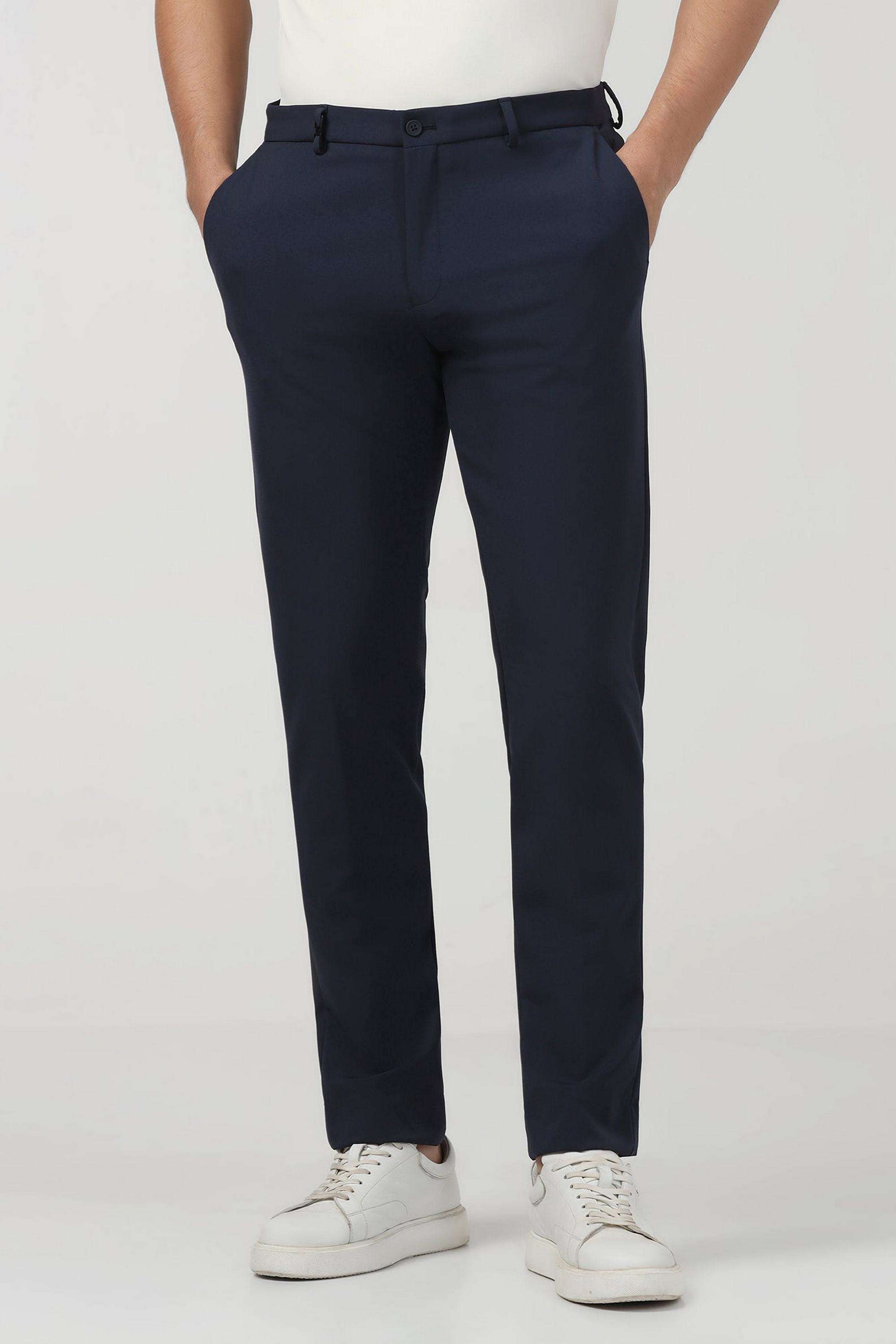 Solid-Nylon-Slim-Fit-Men-s-Trousers