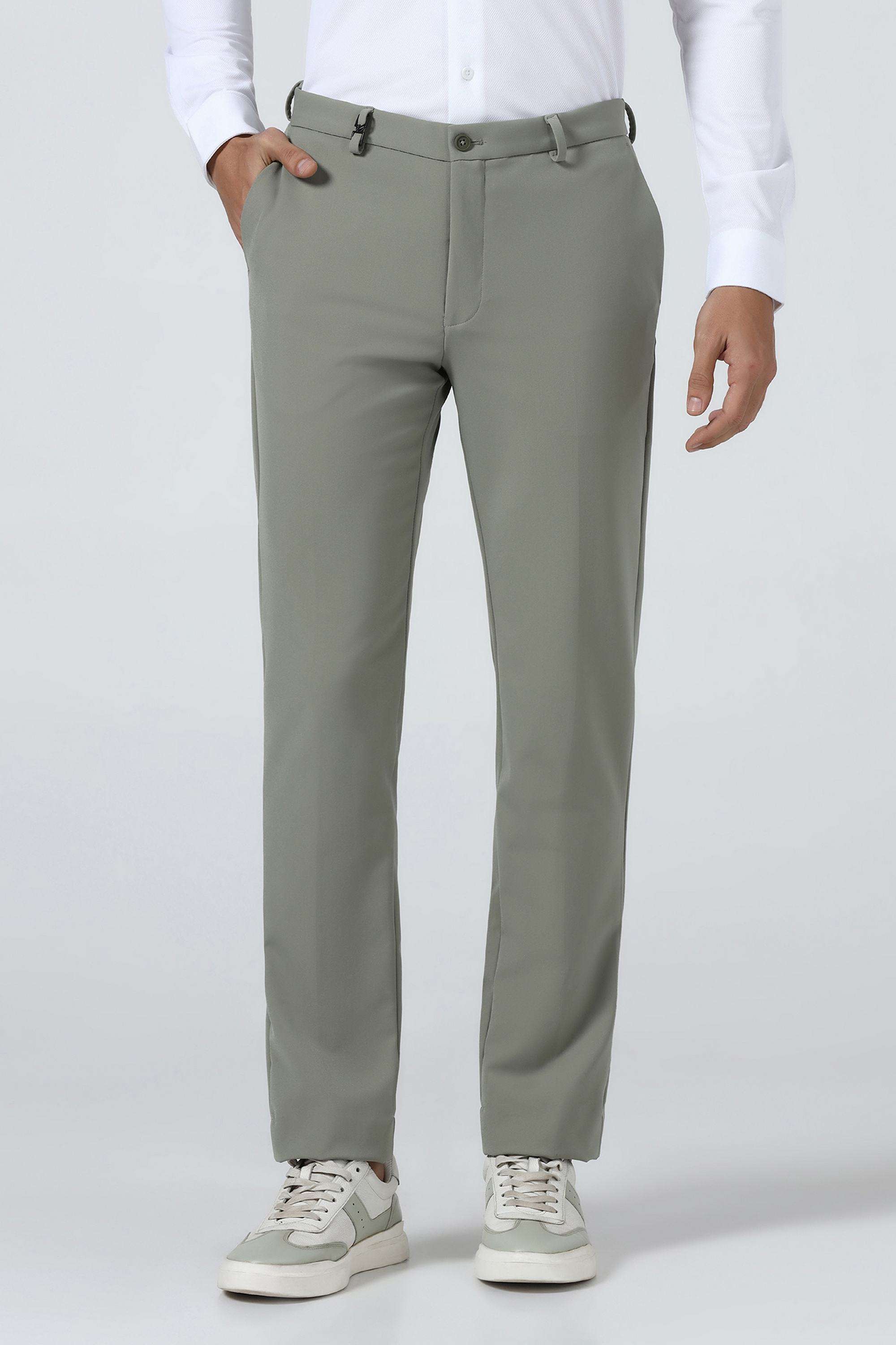 Solid-Nylon-Blend-Slim-Fit-Men-s-Formal-Trousers