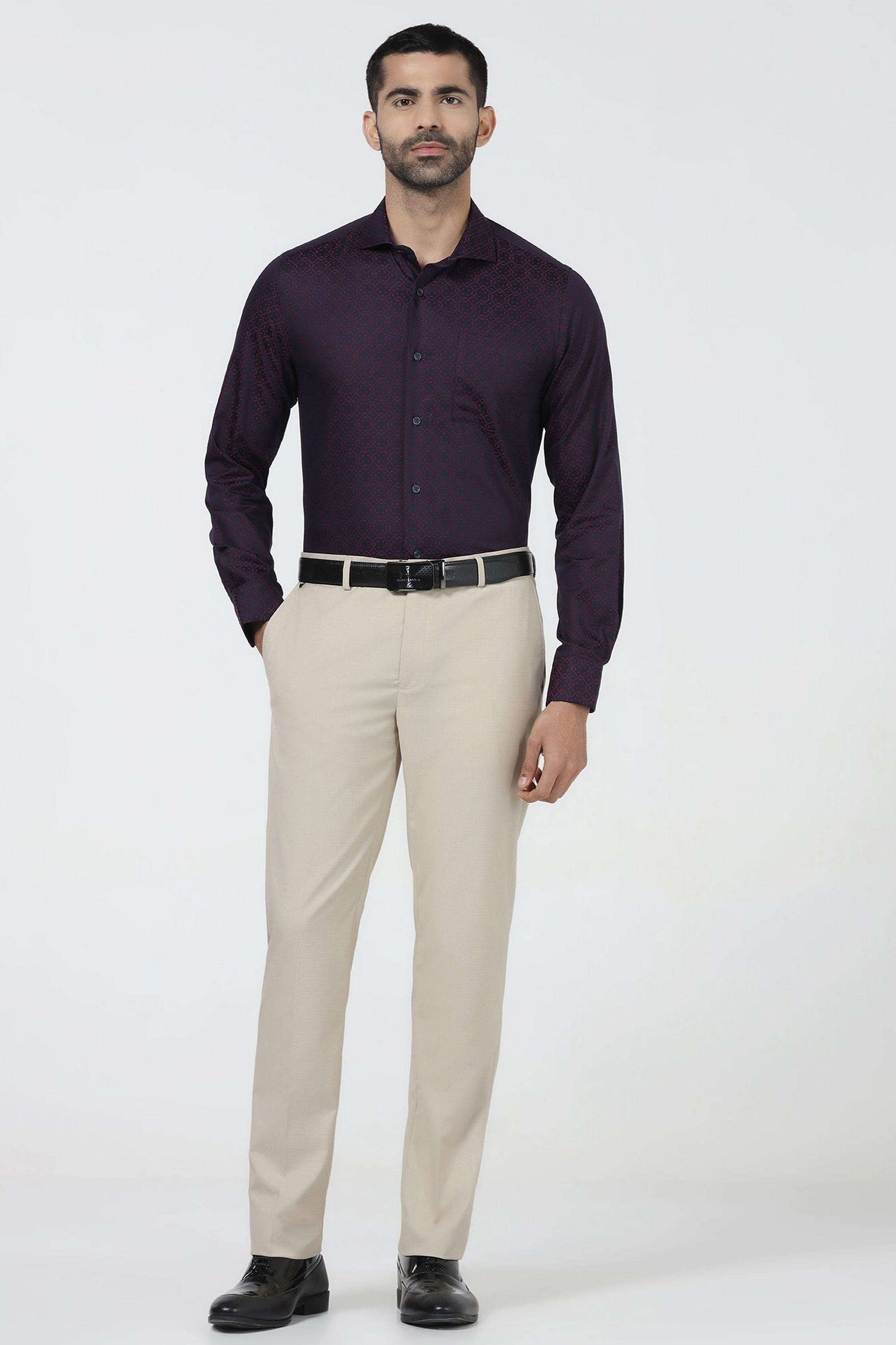 Solid-Poly-Blend-Slim-Fit-Men-s-Trousers