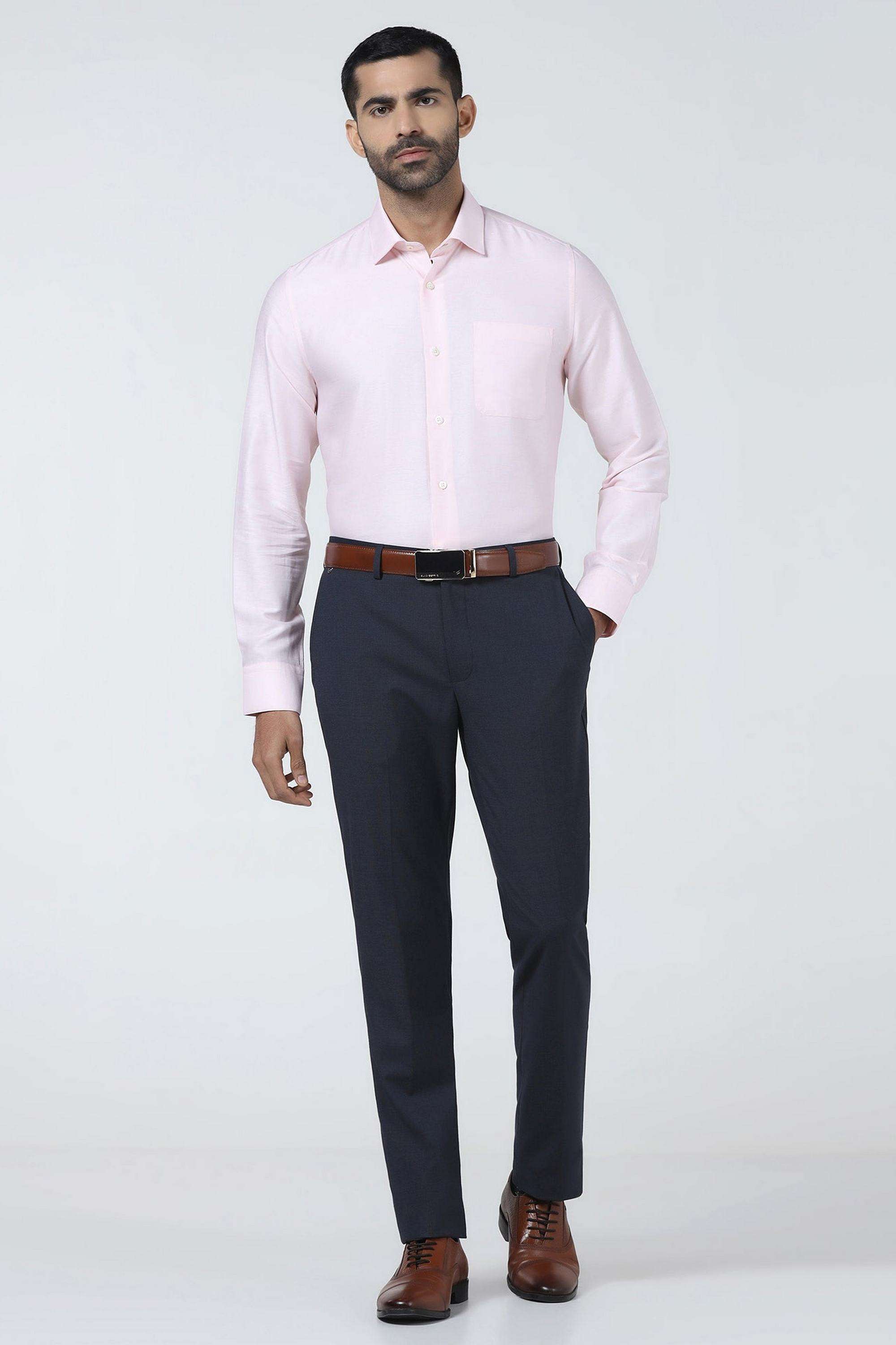 Solid-Poly-Blend-Slim-Fit-Men-s-Trousers