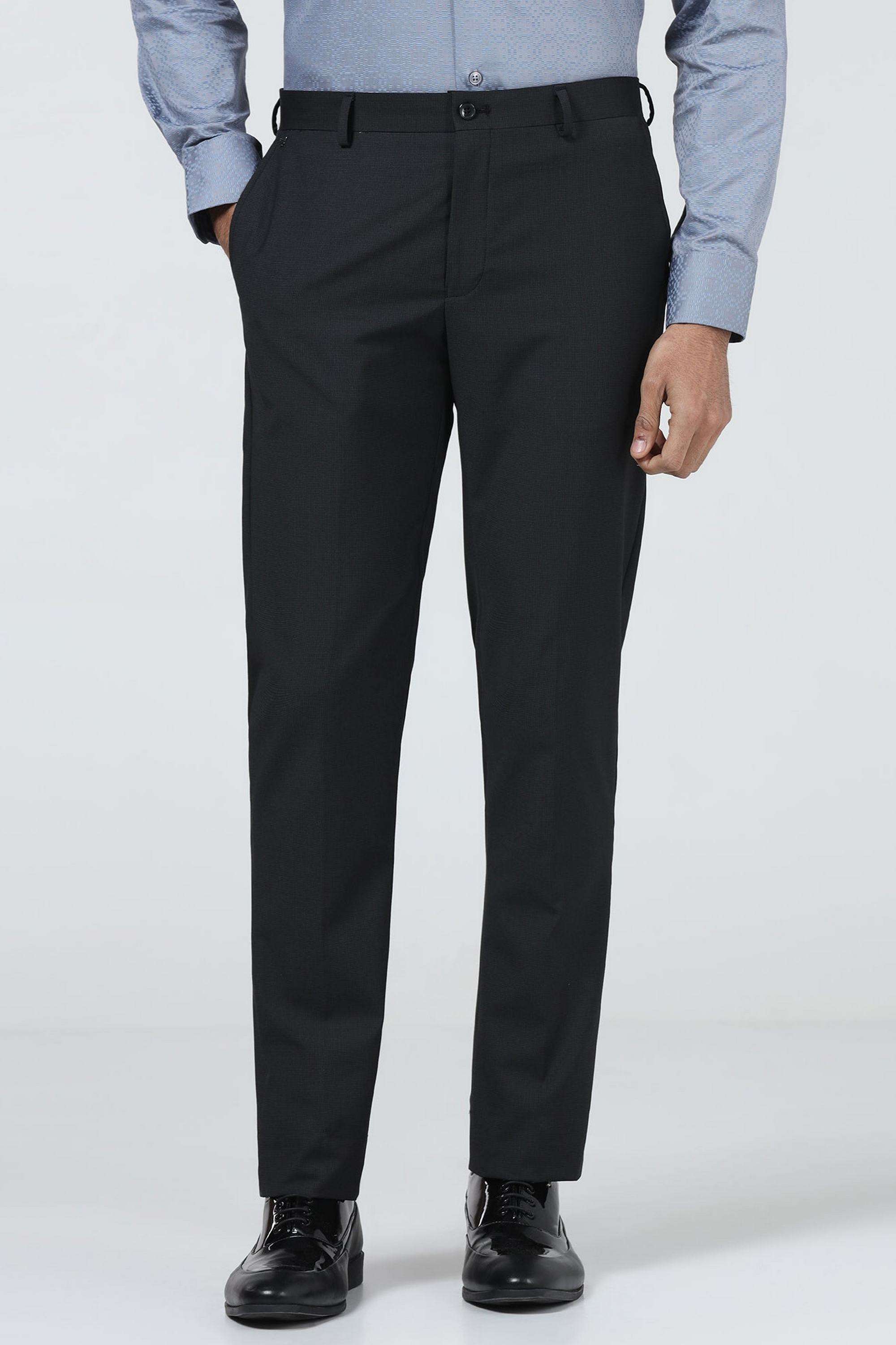 Solid-Poly-Blend-Slim-Fit-Men-s-Trousers