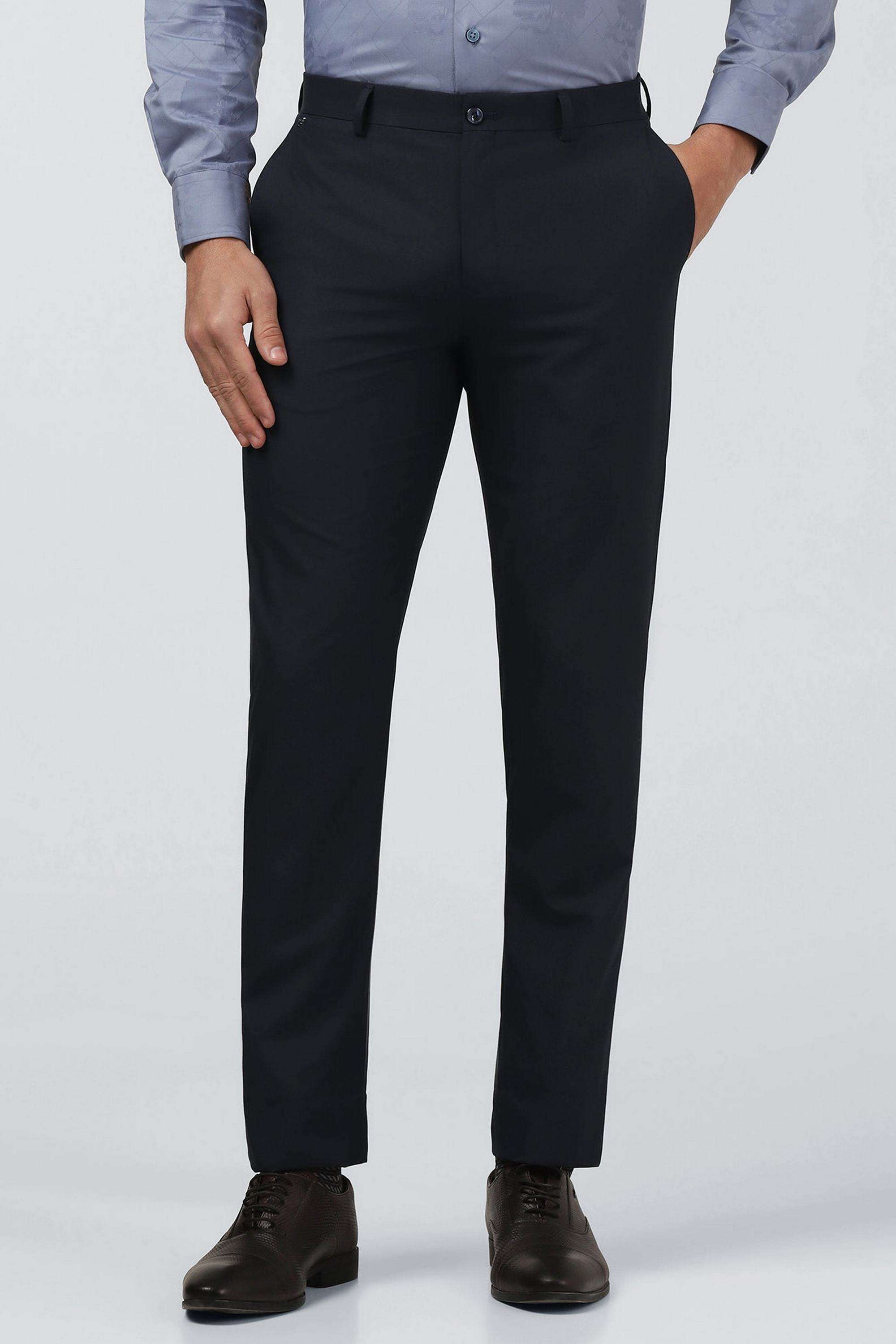 Solid-Poly-Blend-Super-Slim-Fit-Men-s-Trousers