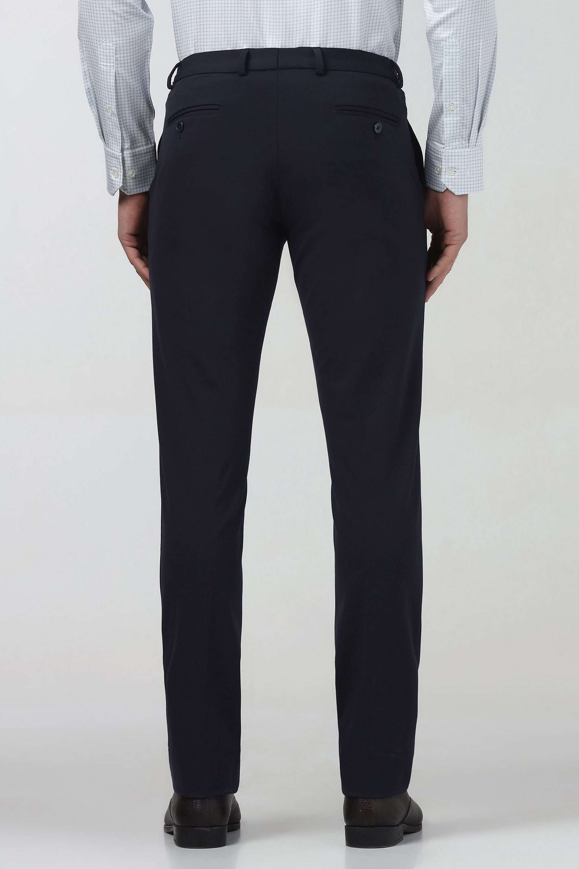 Solid-Blended-Fabric-Slim-Fit-Men-s-Trousers
