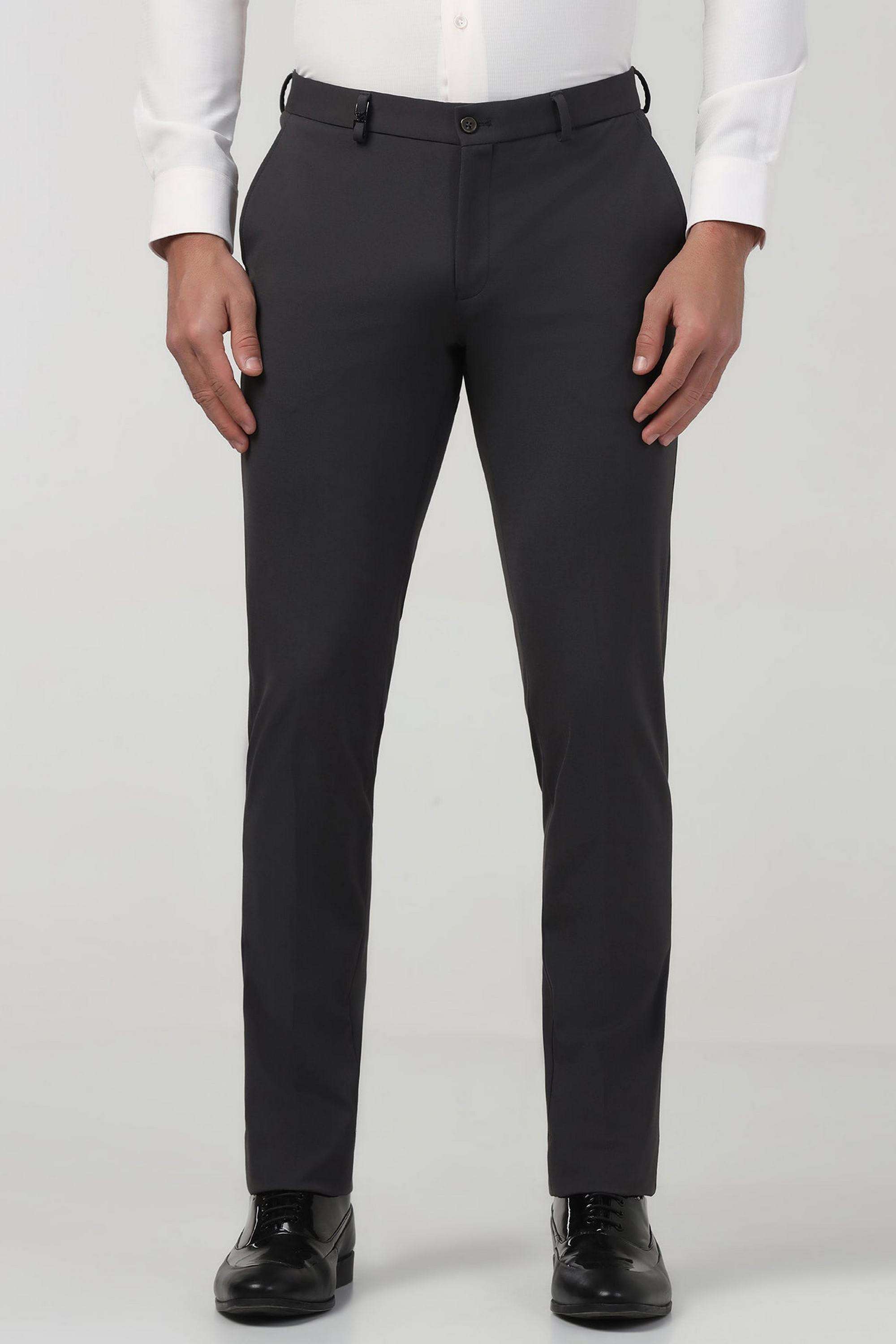 Solid-Nylon-Viscose-Slim-Fit-Men-s-Trousers