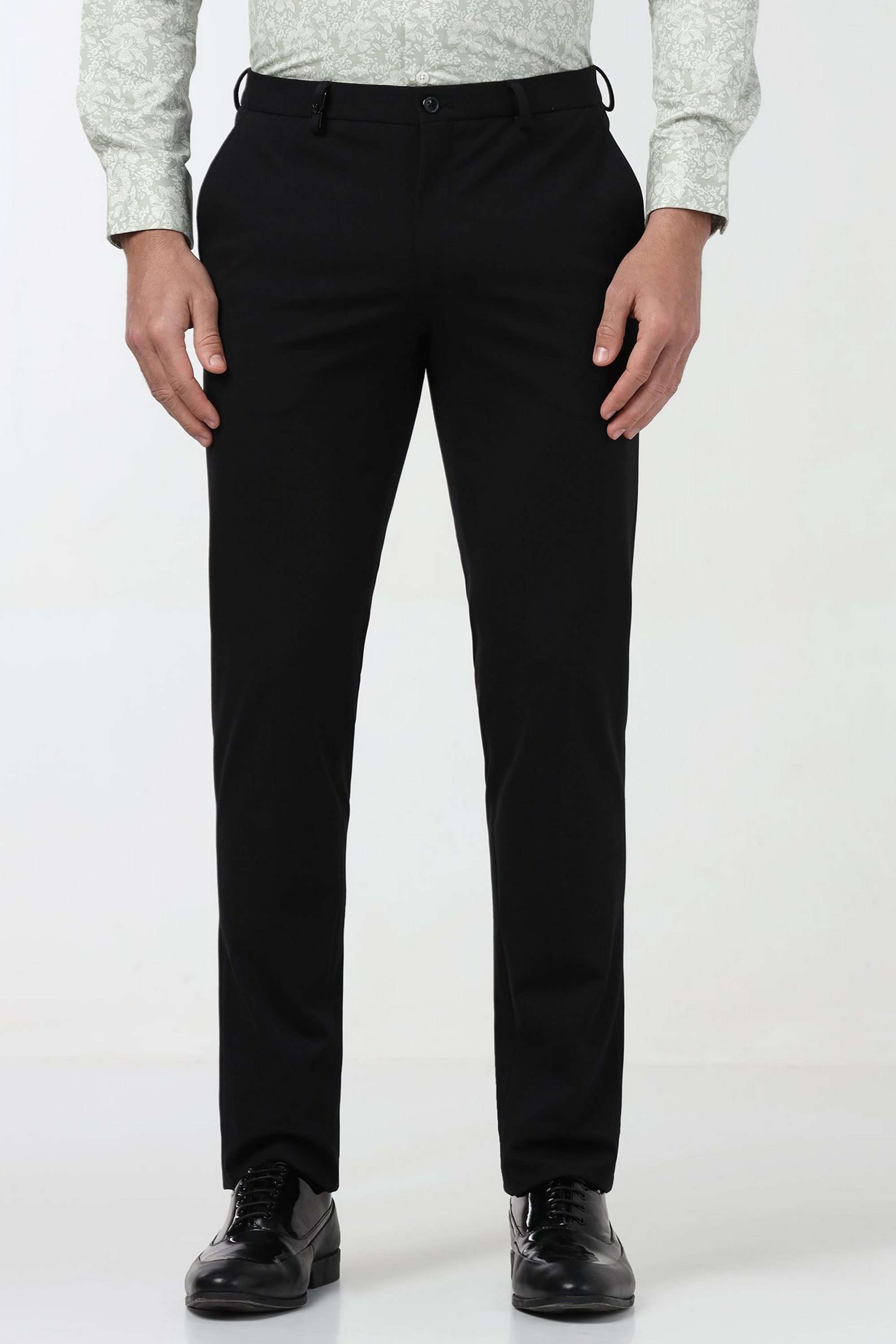 Solid-Blended-Fabric-Slim-Fit-Men-s-Trousers