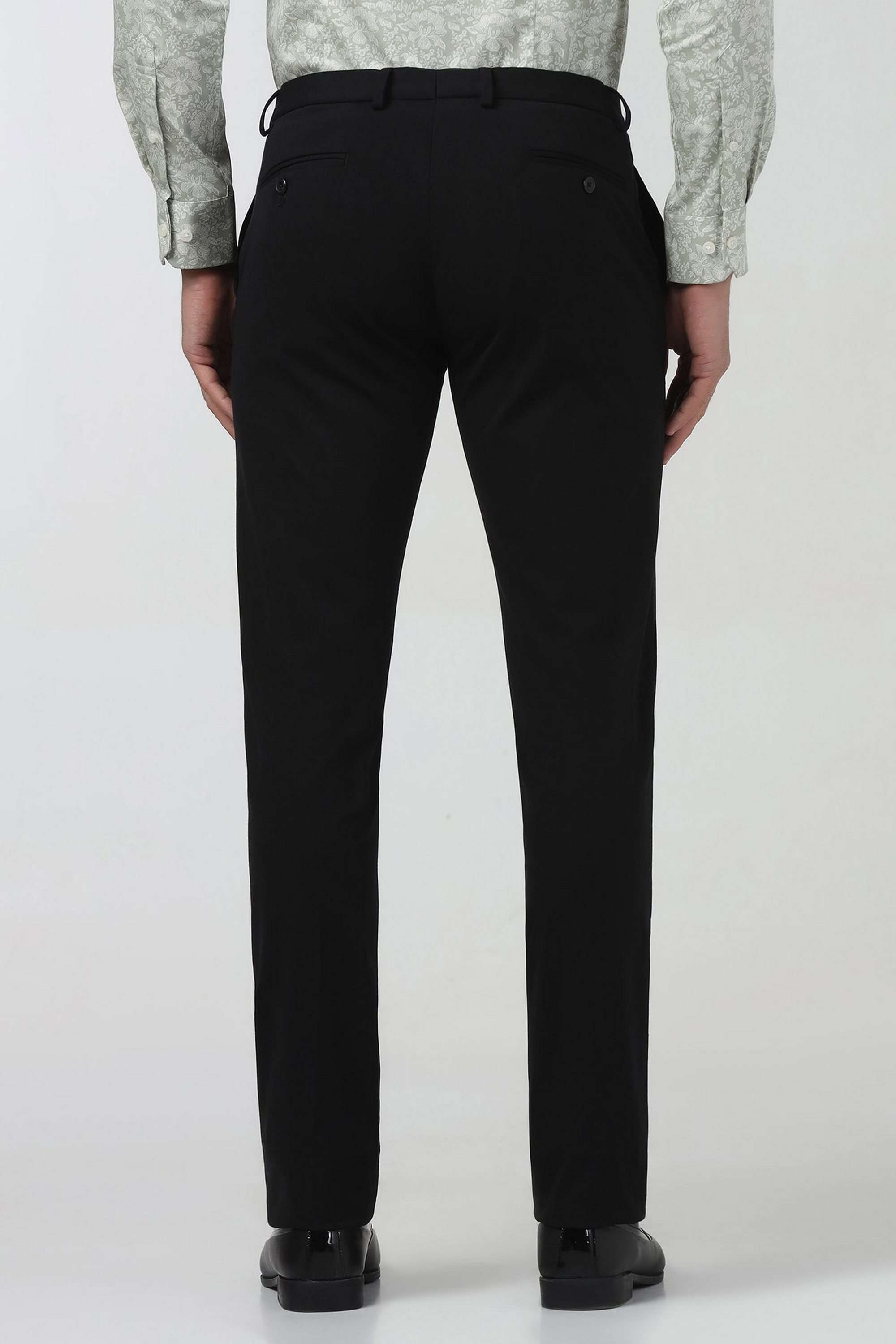 Solid-Blended-Fabric-Slim-Fit-Men-s-Trousers
