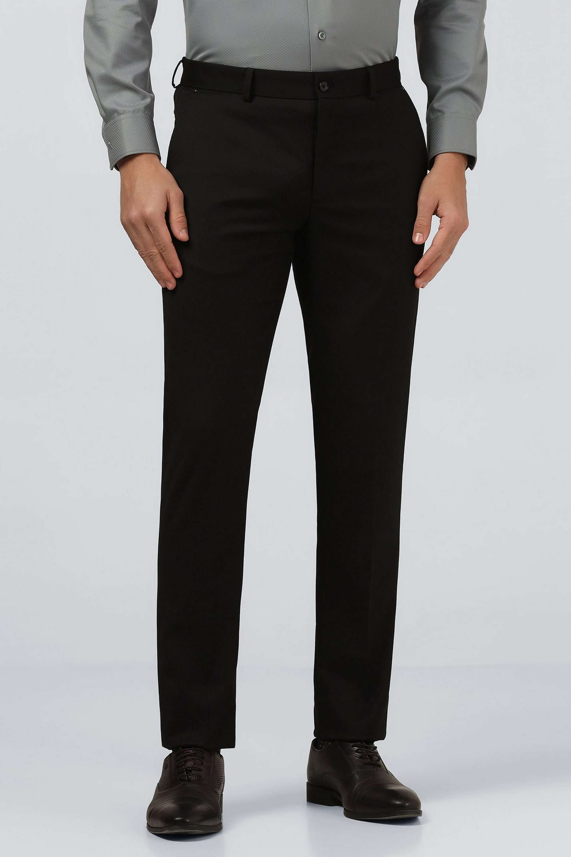 Solid-Blended-Fabric-Slim-Fit-Men-s-Trousers