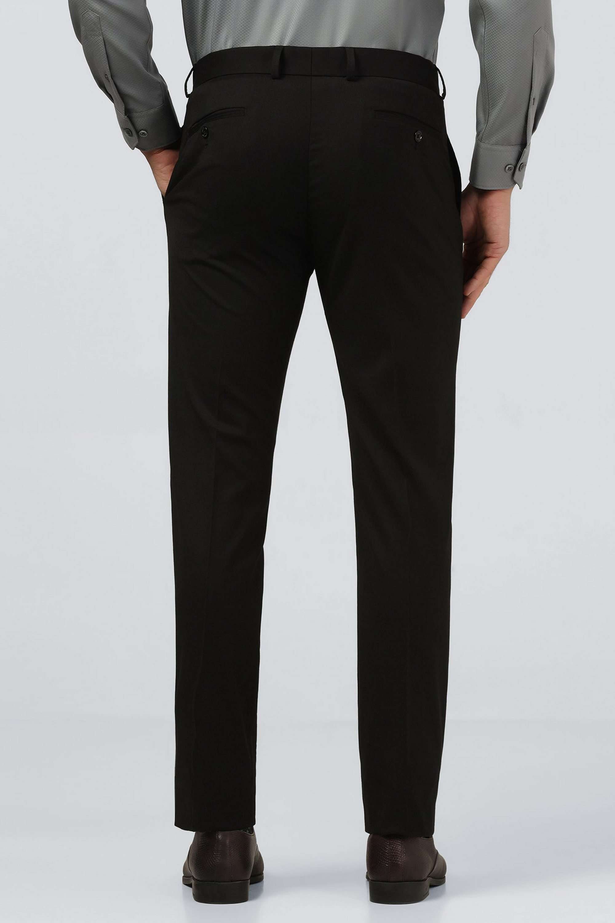 Solid-Blended-Fabric-Slim-Fit-Men-s-Trousers