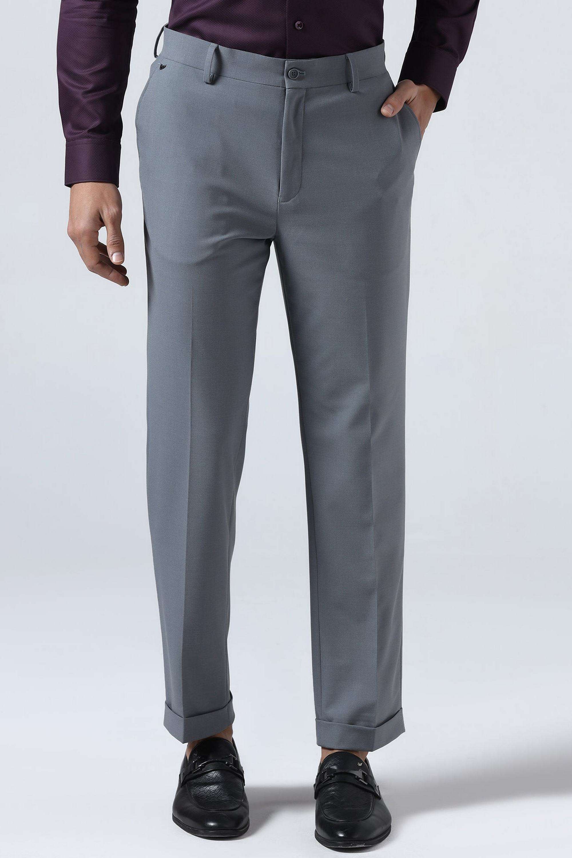 Solid-Poly-Blend-Relaxed-Fit-Men-s-Trousers