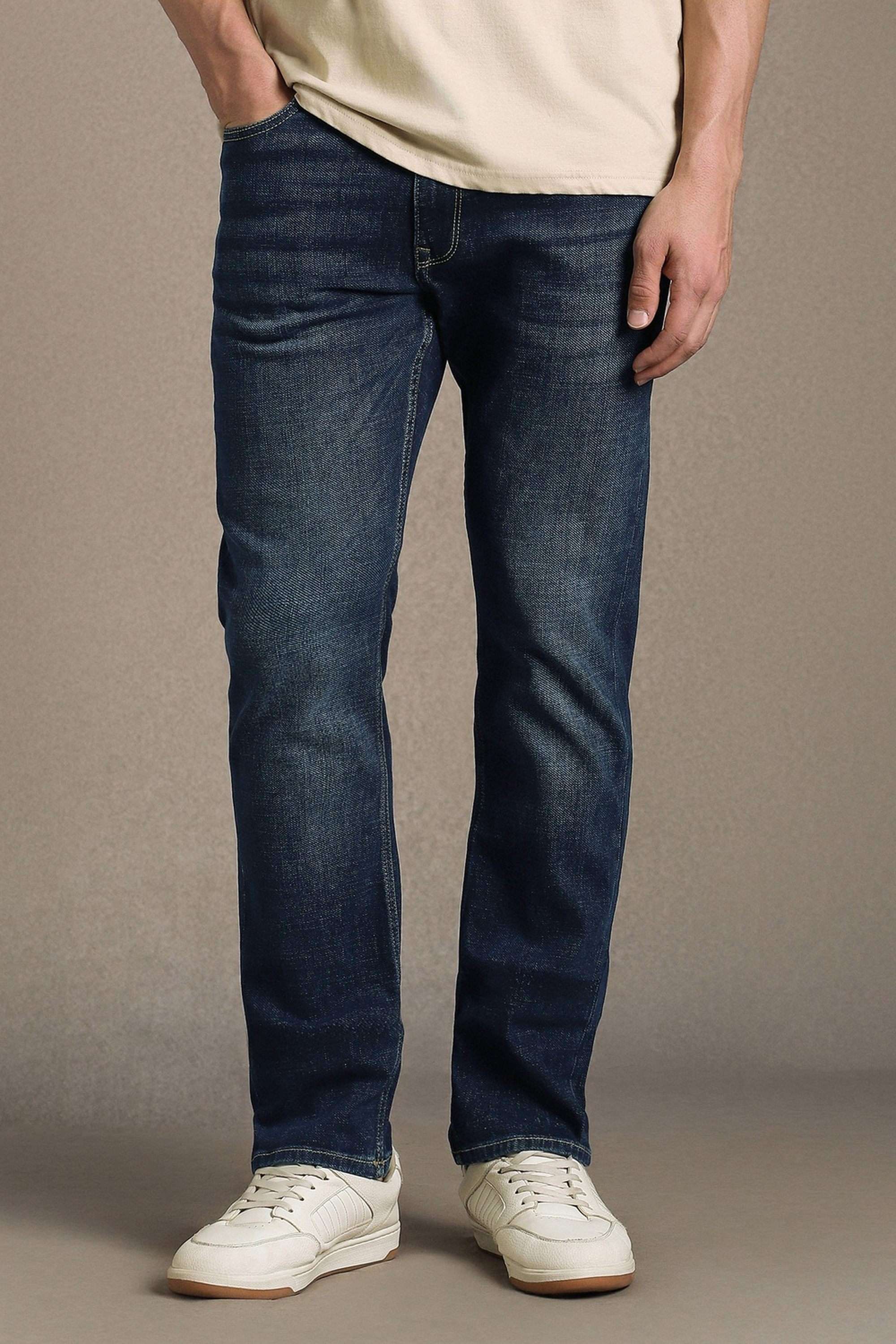 Solid-Blended-Fabric-Slim-Fit-Men-s-Jeans
