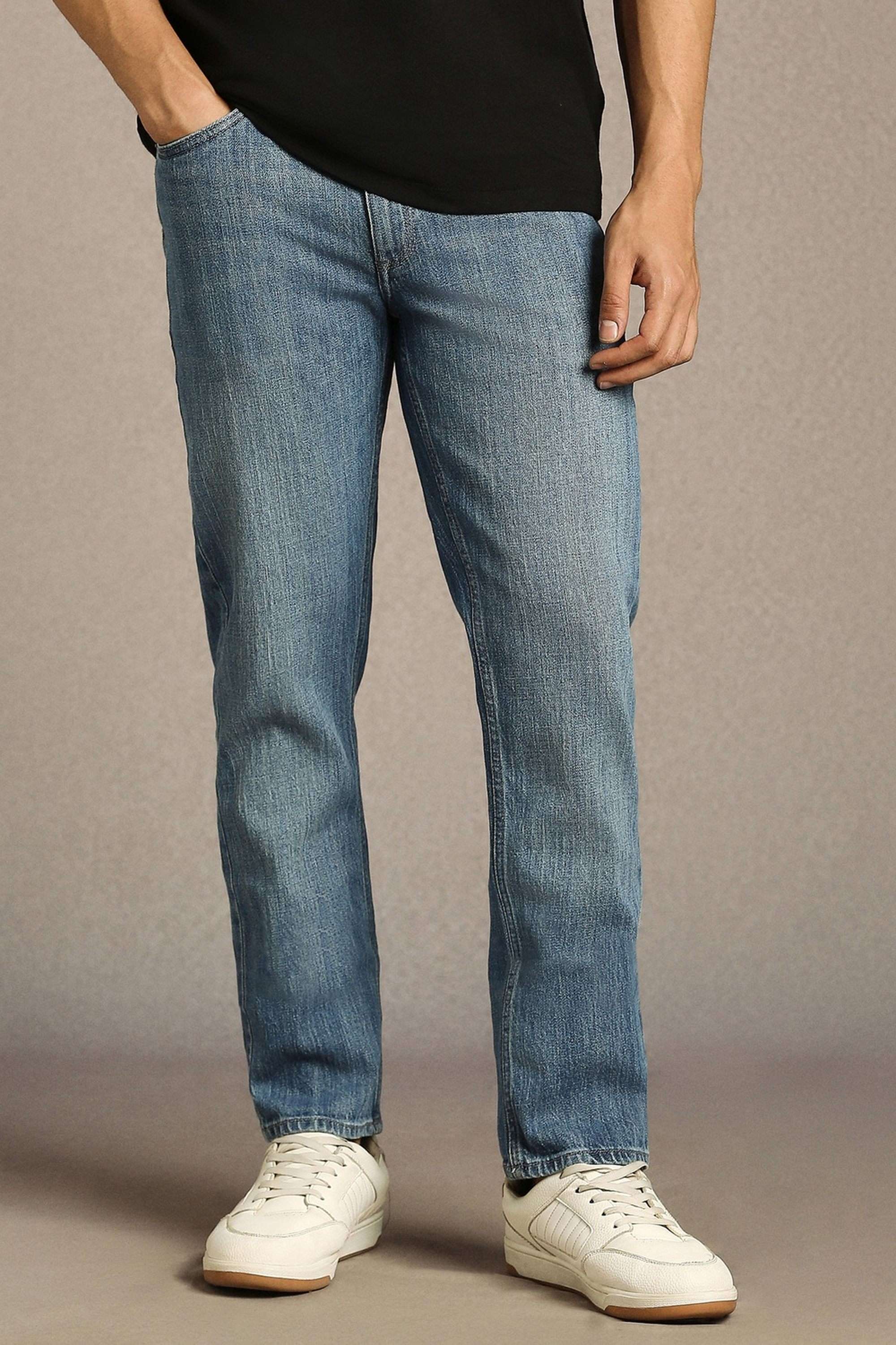 Solid-Cotton-Blend-Slim-Fit-Men-s-Jeans