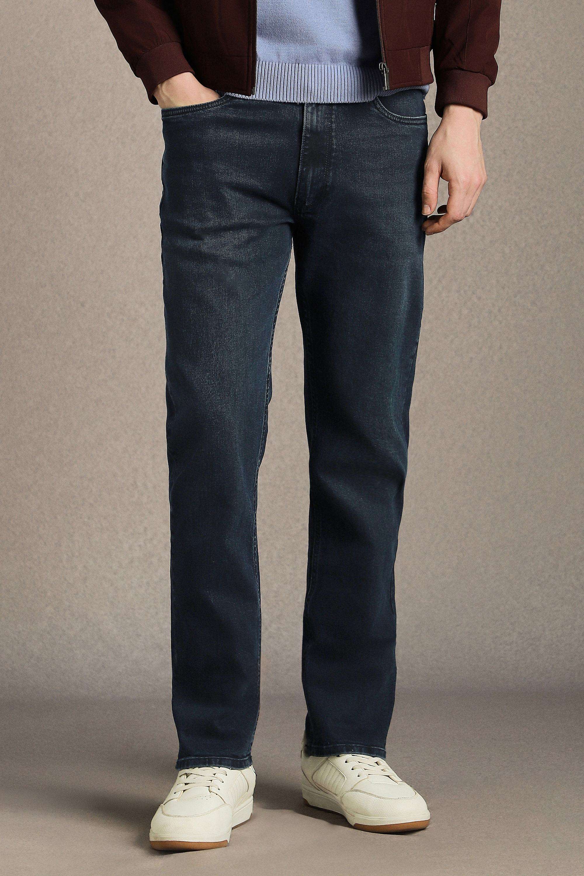 Solid-Cotton-Blend-Straight-Fit-Men-s-Jeans