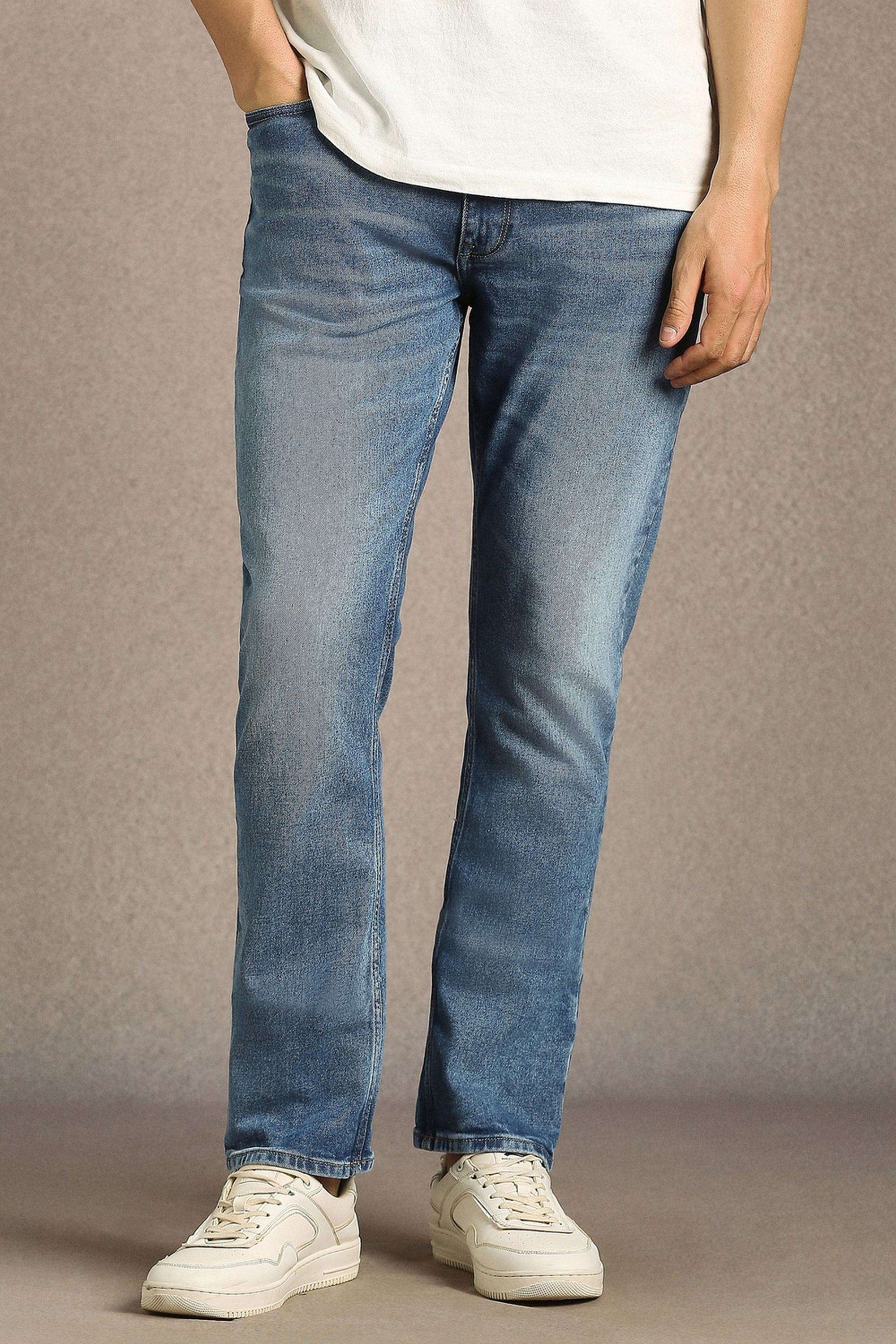 Solid-Cotton-Blend-Straight-Fit-Men-s-Jeans