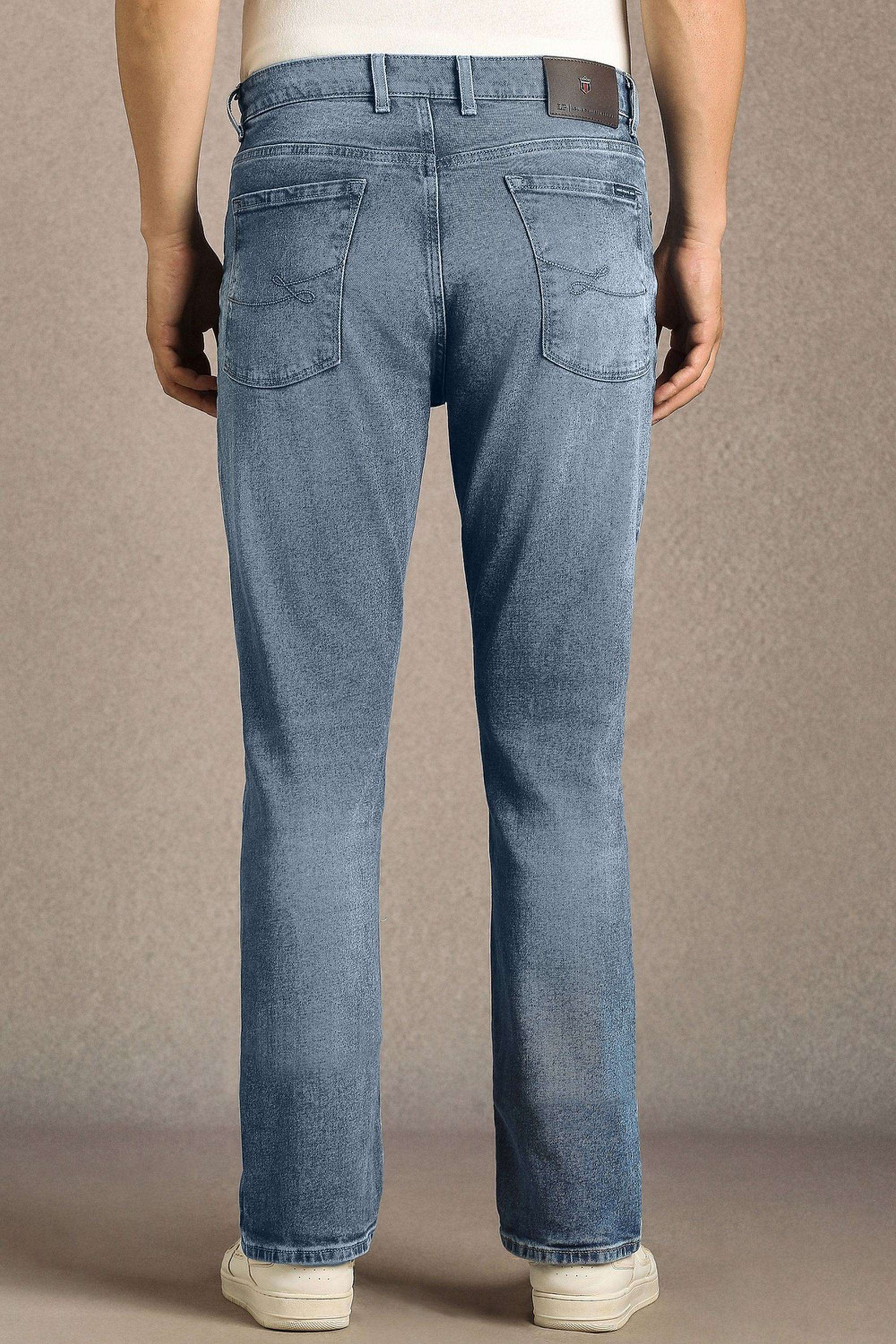 Solid-Cotton-Blend-Straight-Fit-Men-s-Jeans