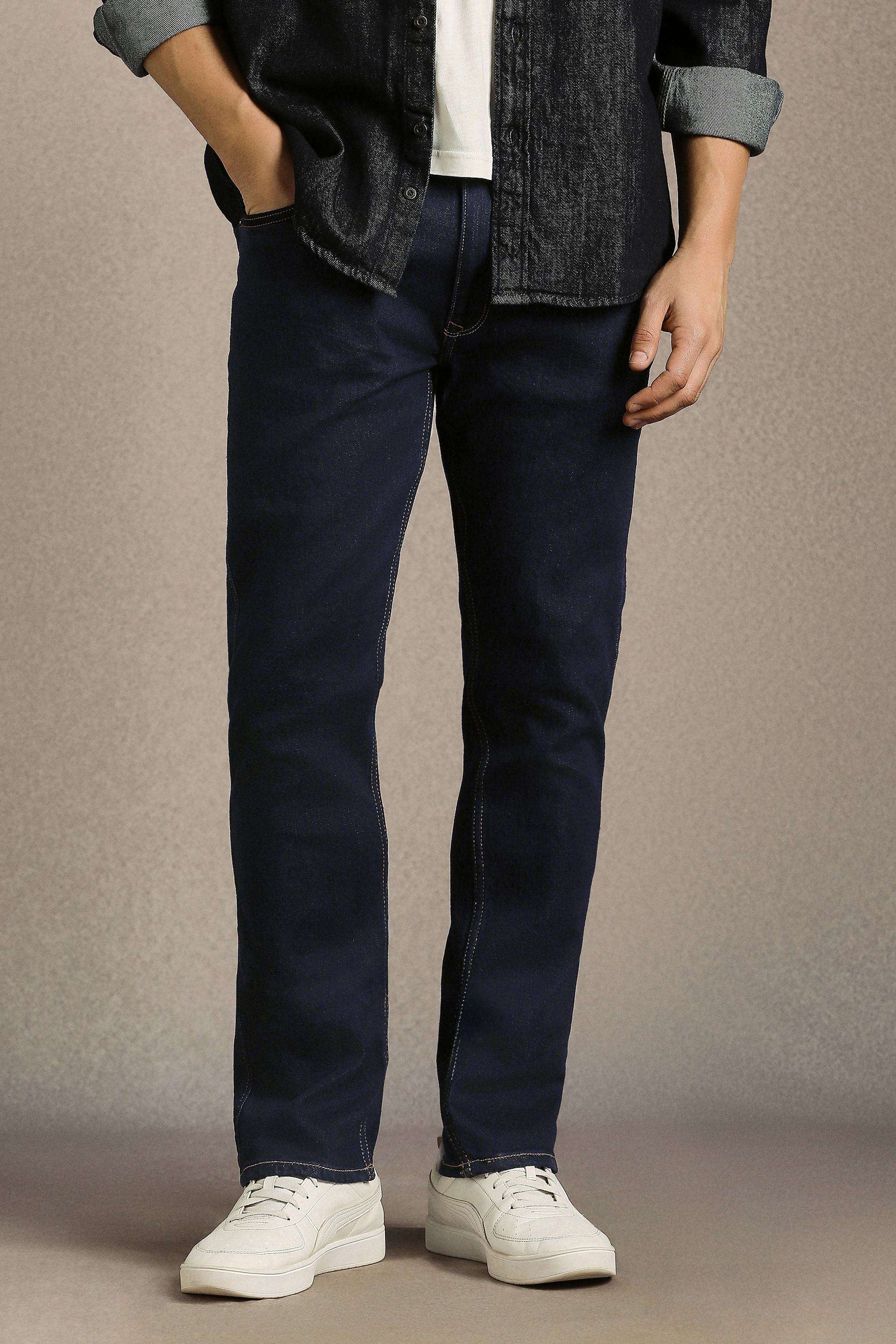 Solid-Cotton-Blend-Straight-Fit-Men-s-Jeans