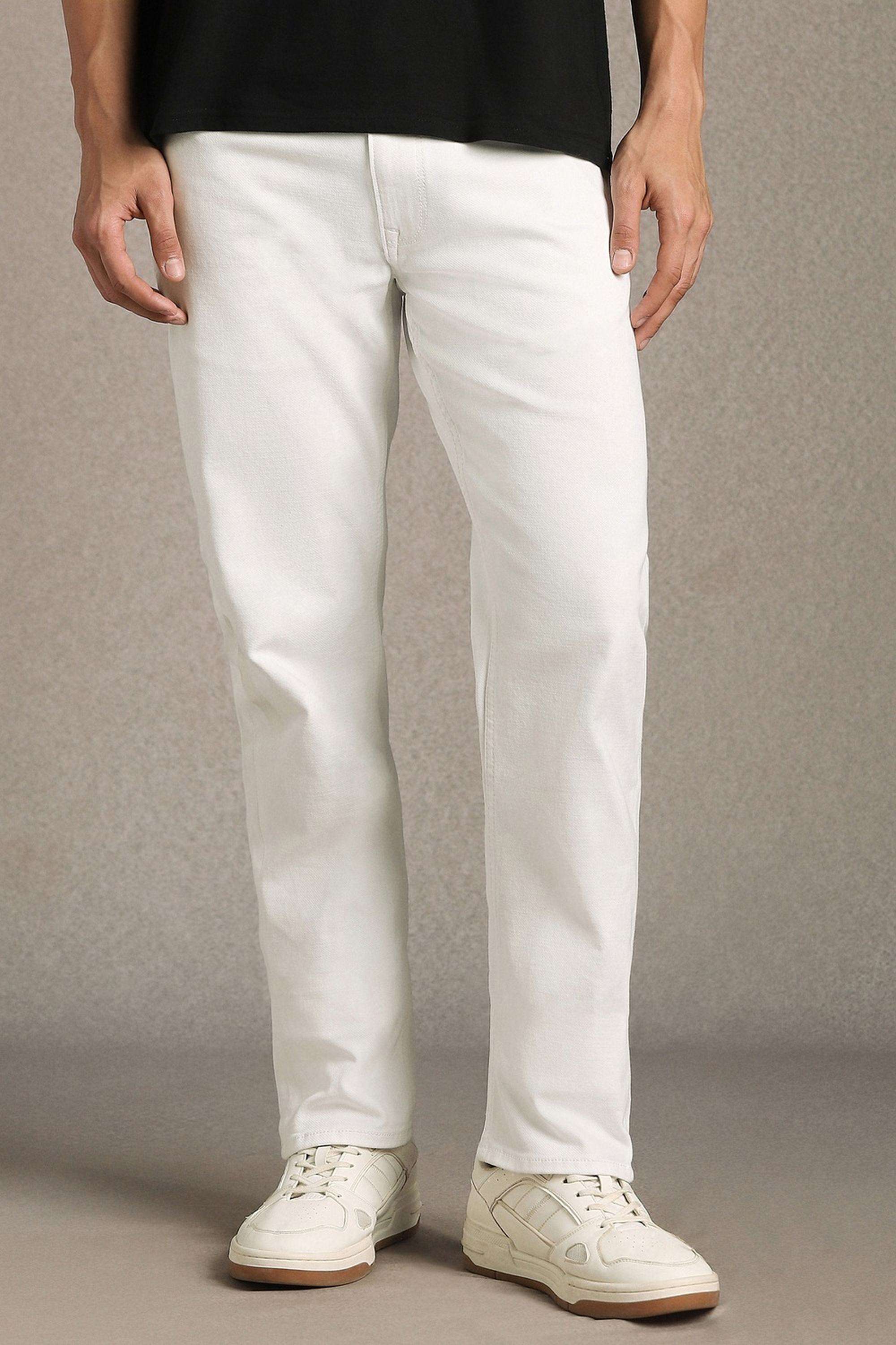 Solid-Polyester-Cotton-Slim-Fit-Men-s-Jeans
