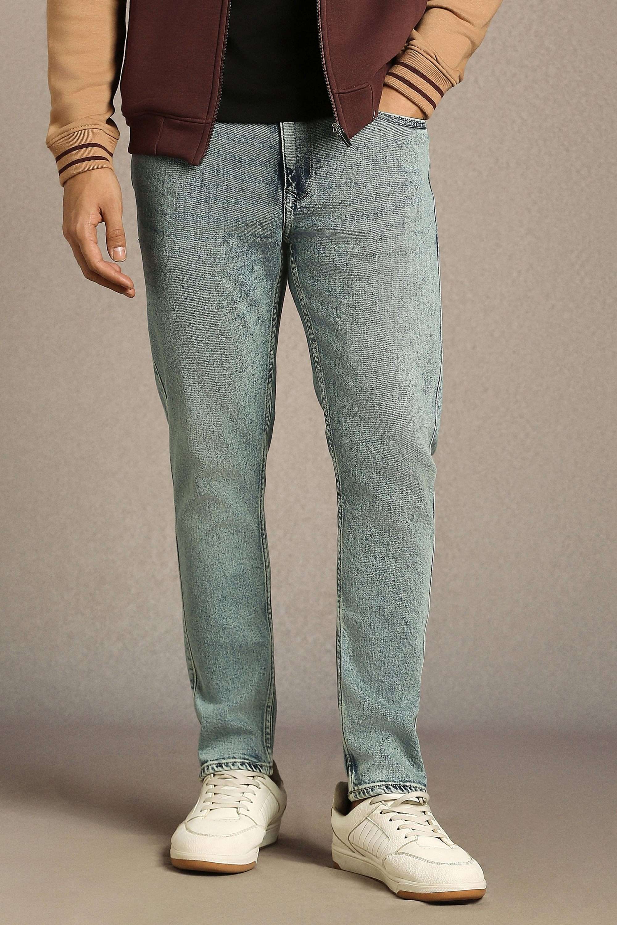 Solid-Blended-Fabric-Slim-Fit-Men-s-Jeans