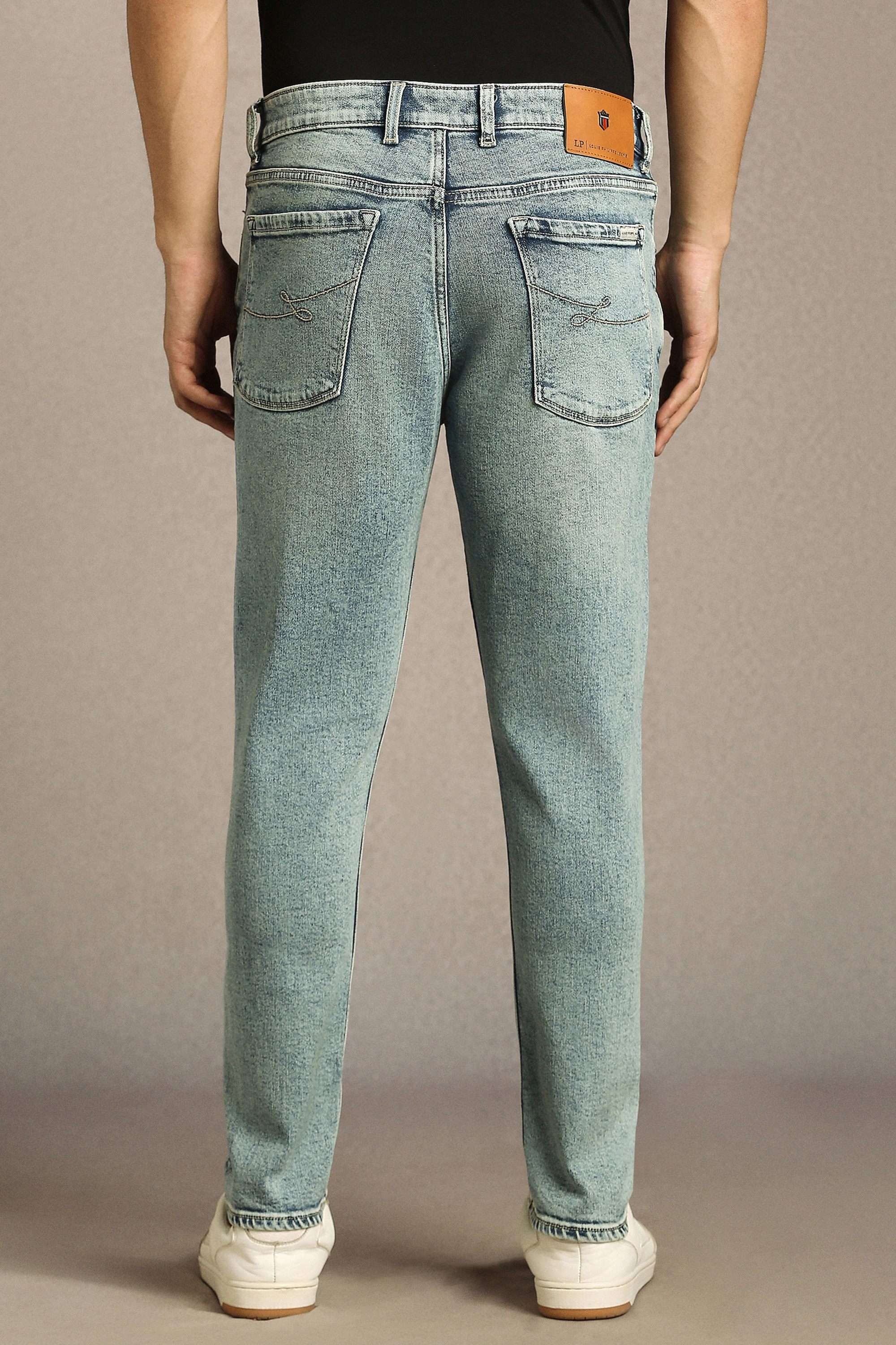 Solid-Blended-Fabric-Slim-Fit-Men-s-Jeans