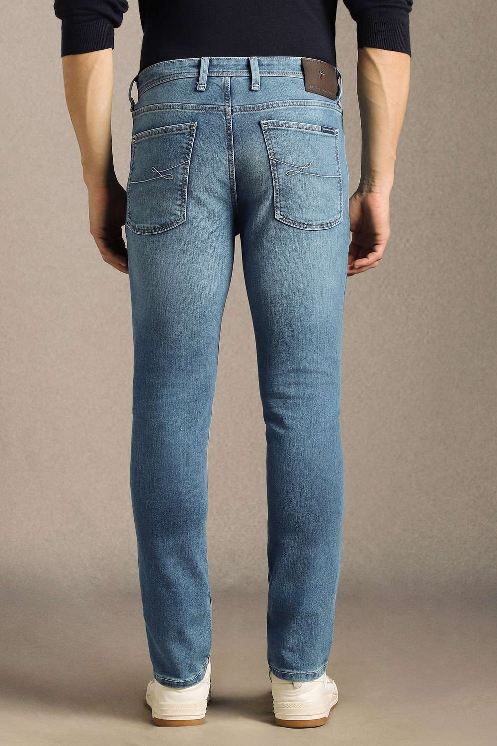 Solid-Polyester-Cotton-Super-Slim-Fit-Men-s-Jeans
