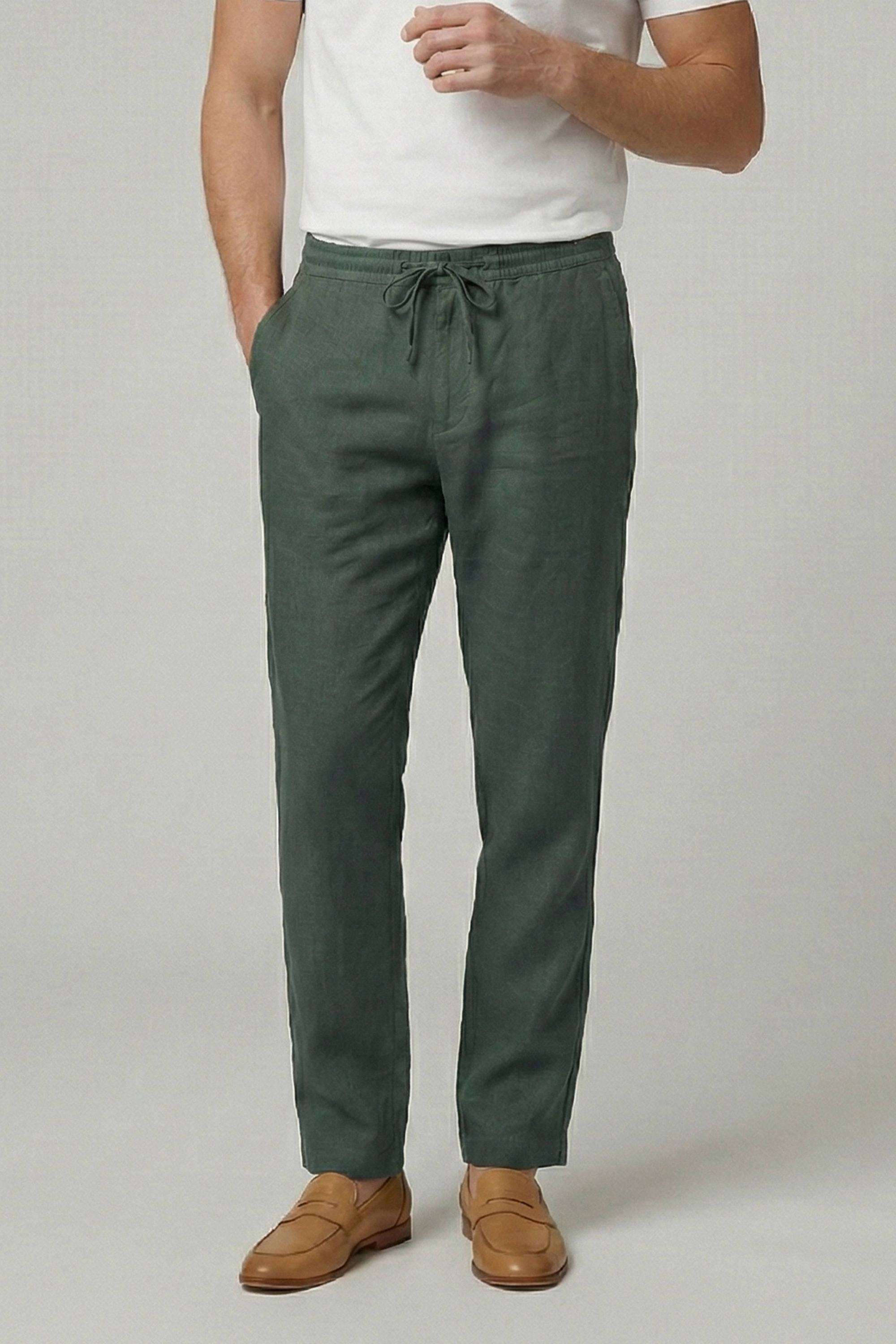 Solid-Cotton-Regular-Fit-Men-s-Casual-Trousers