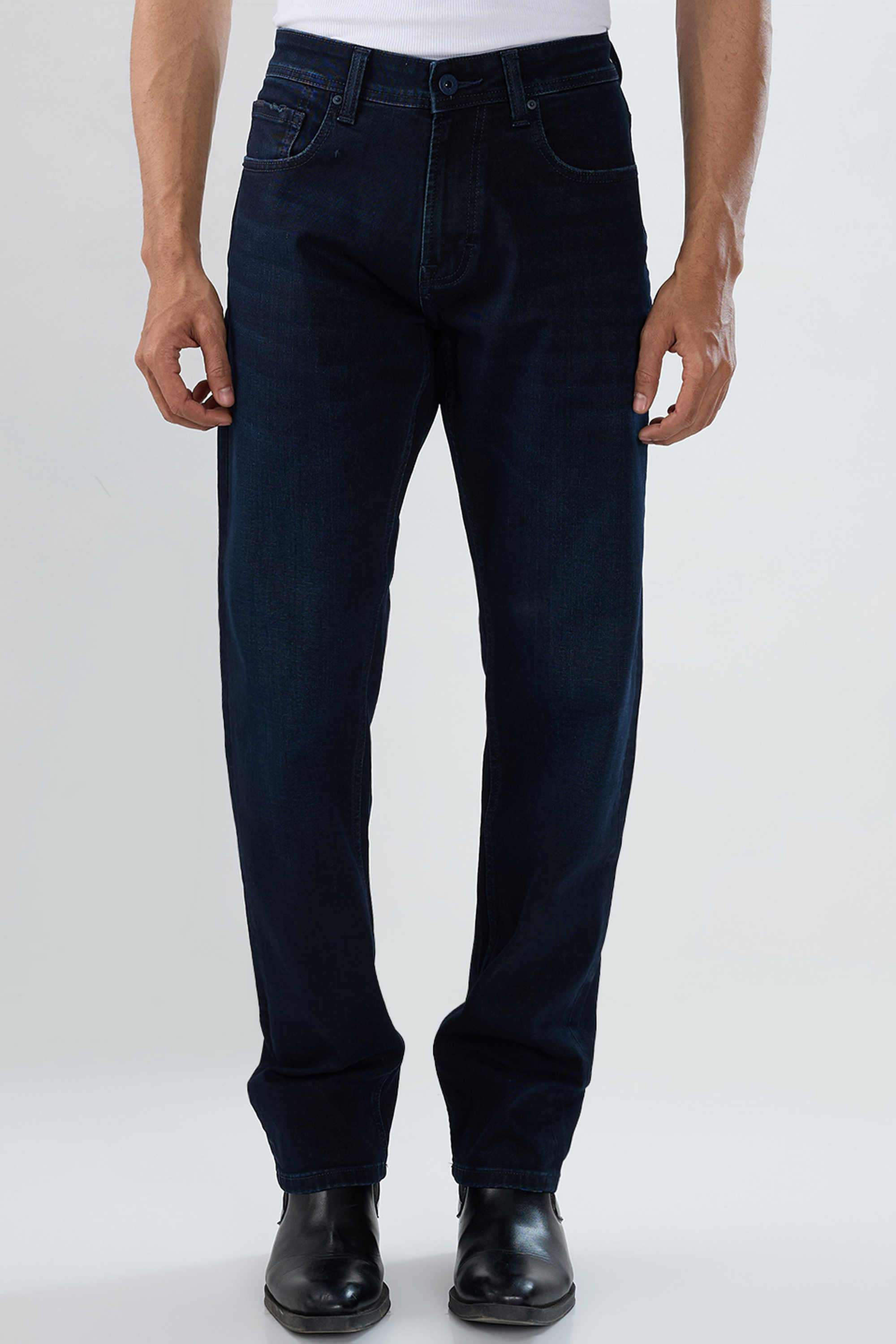 Solid-Cotton-Stretch-Regular-Fit-Men-s-Jeans