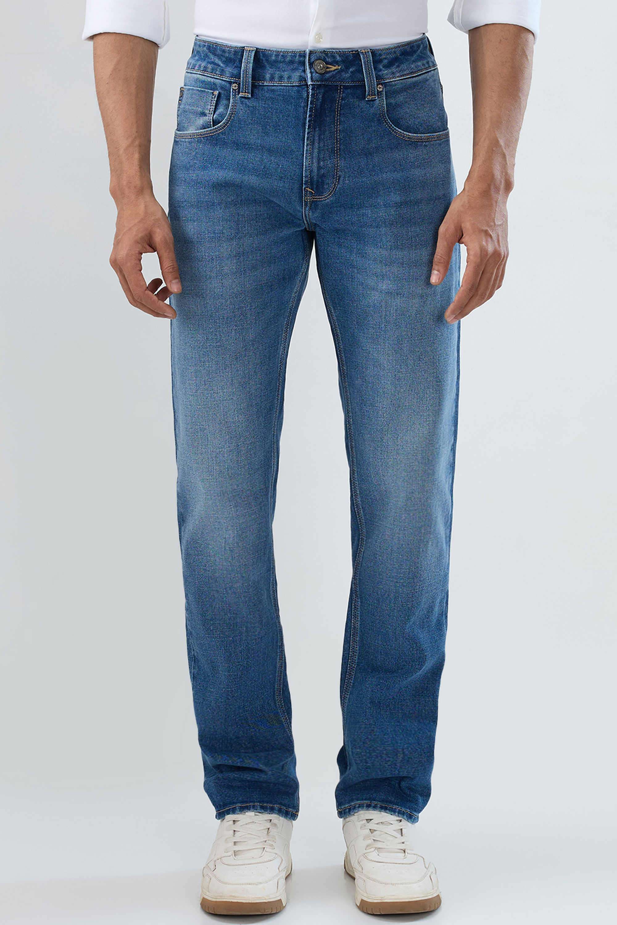 Solid-Cotton-Stretch-Regular-Fit-Men-s-Jeans