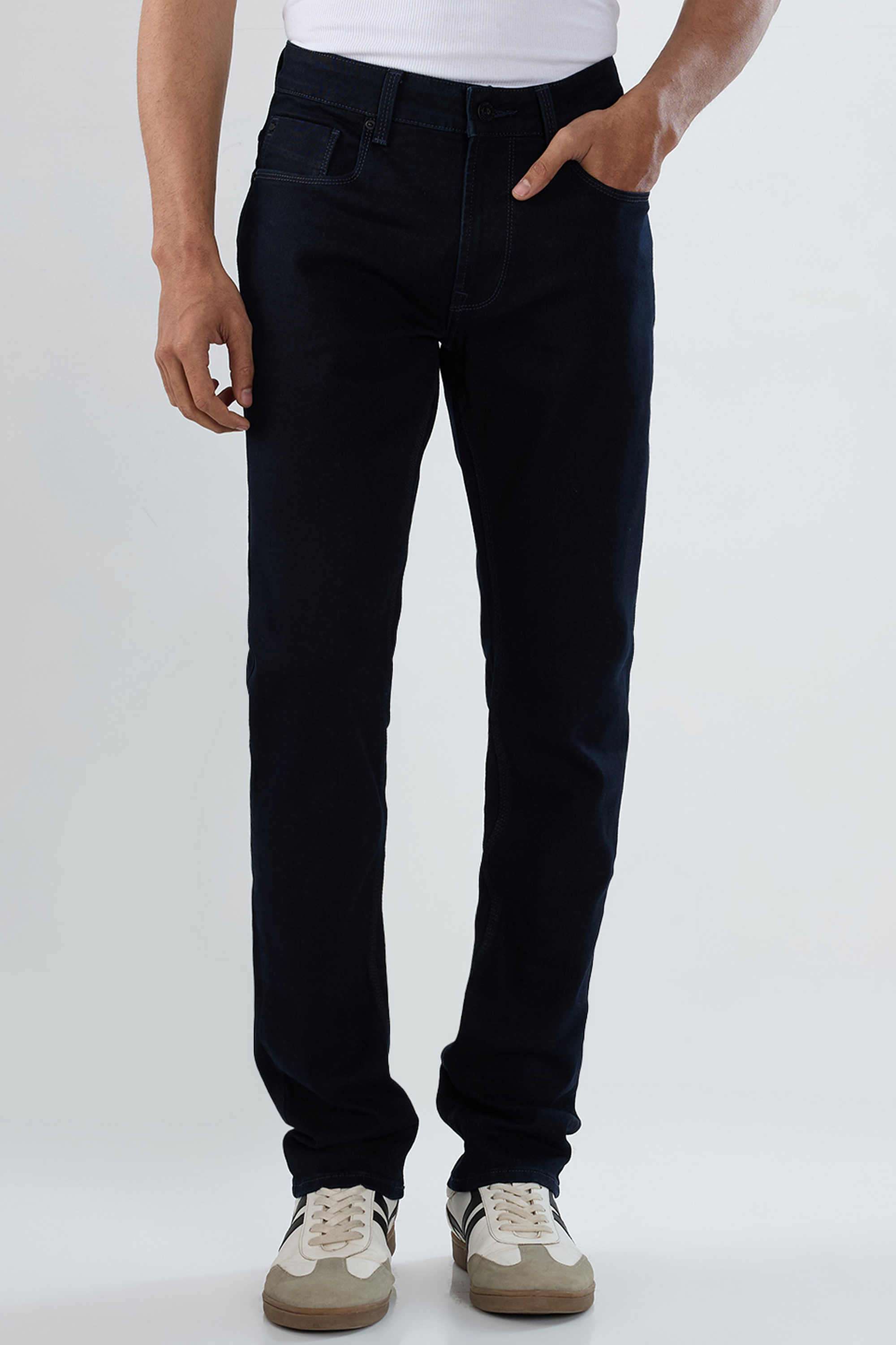 Solid-Cotton-Stretch-Regular-Fit-Men-s-Jeans