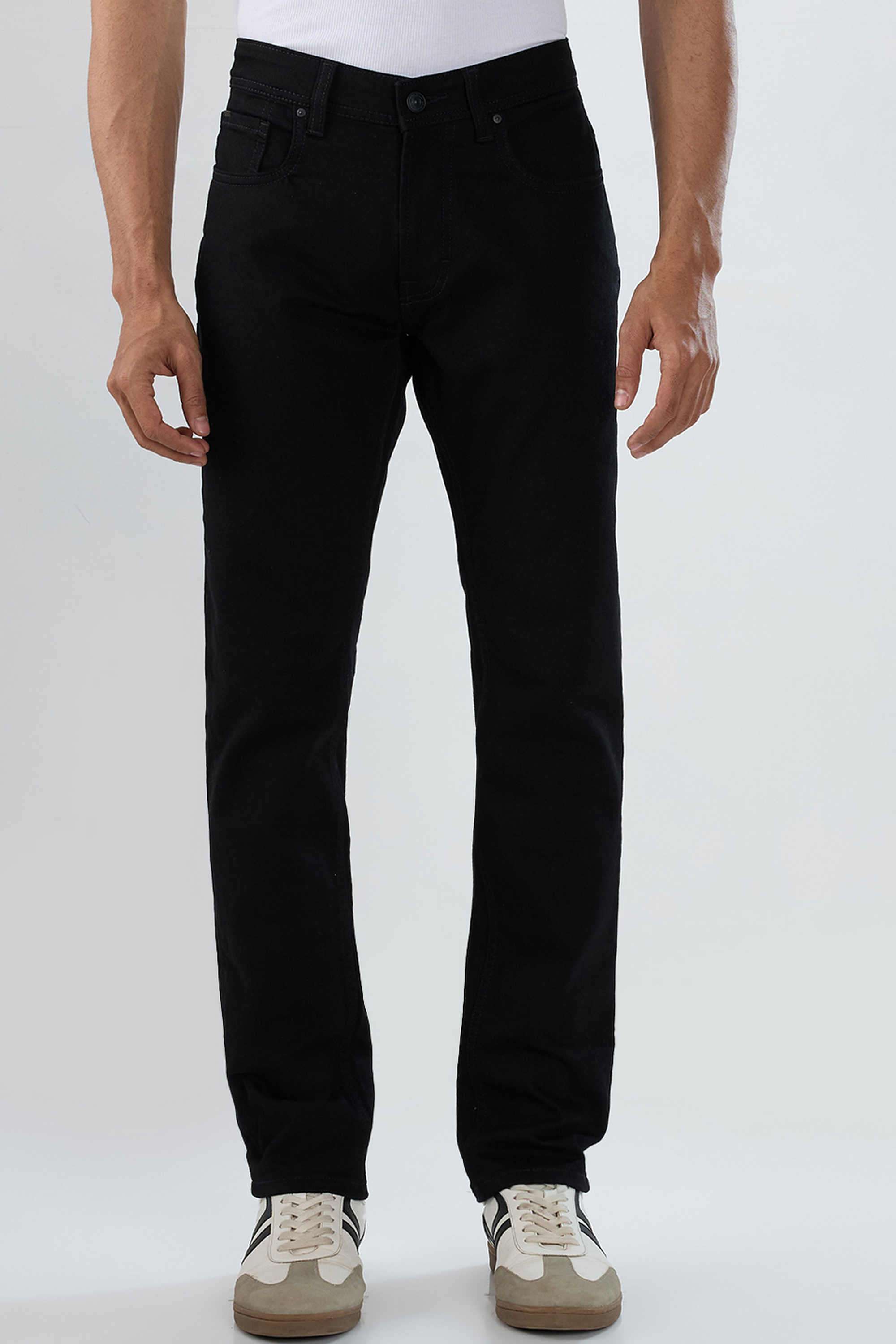 Solid-Cotton-Stretch-Regular-Fit-Men-s-Jeans