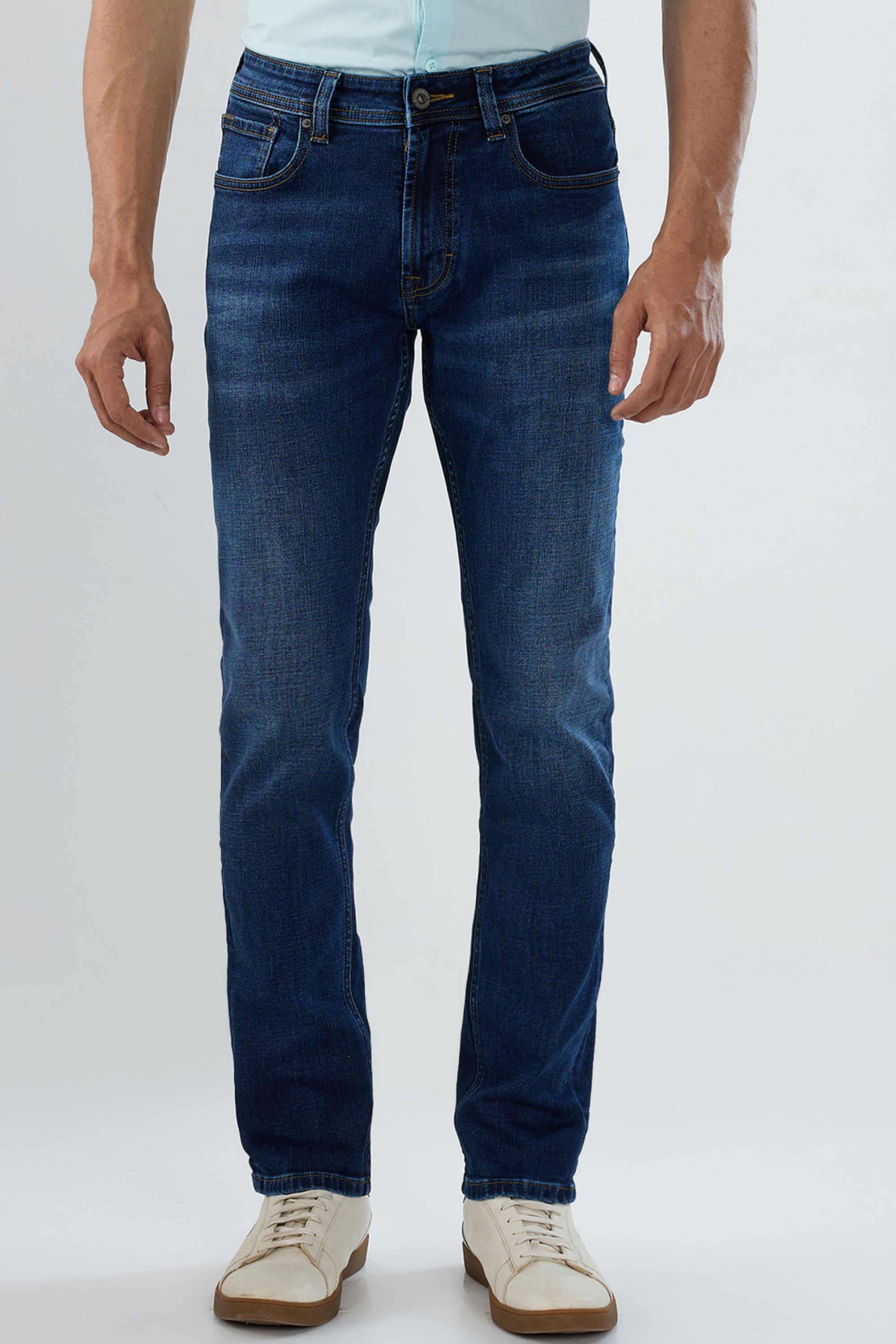 Solid-Cotton-Stretch-Regular-Fit-Men-s-Jeans