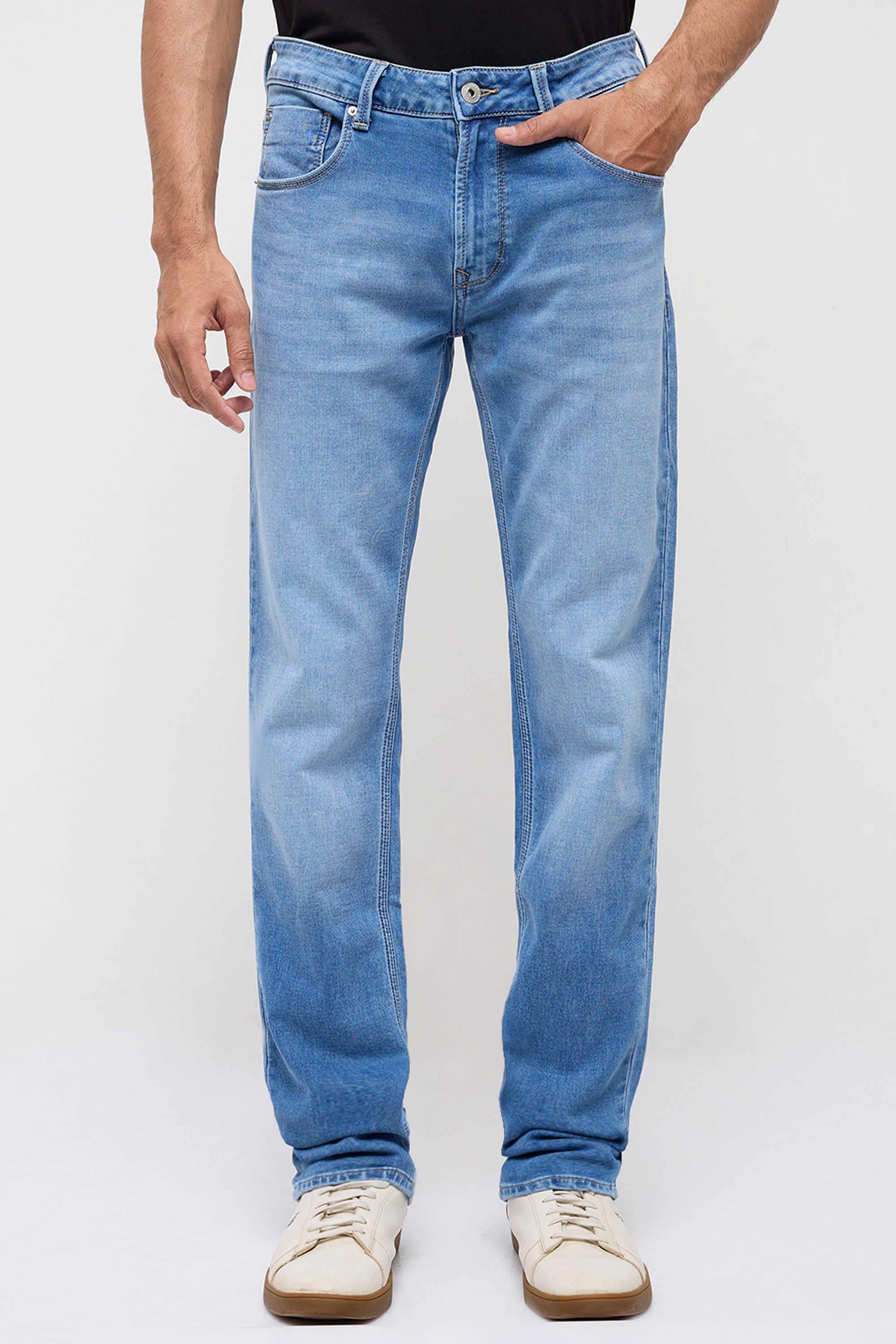 Solid-Cotton-Regular-Fit-Men-s-Jeans