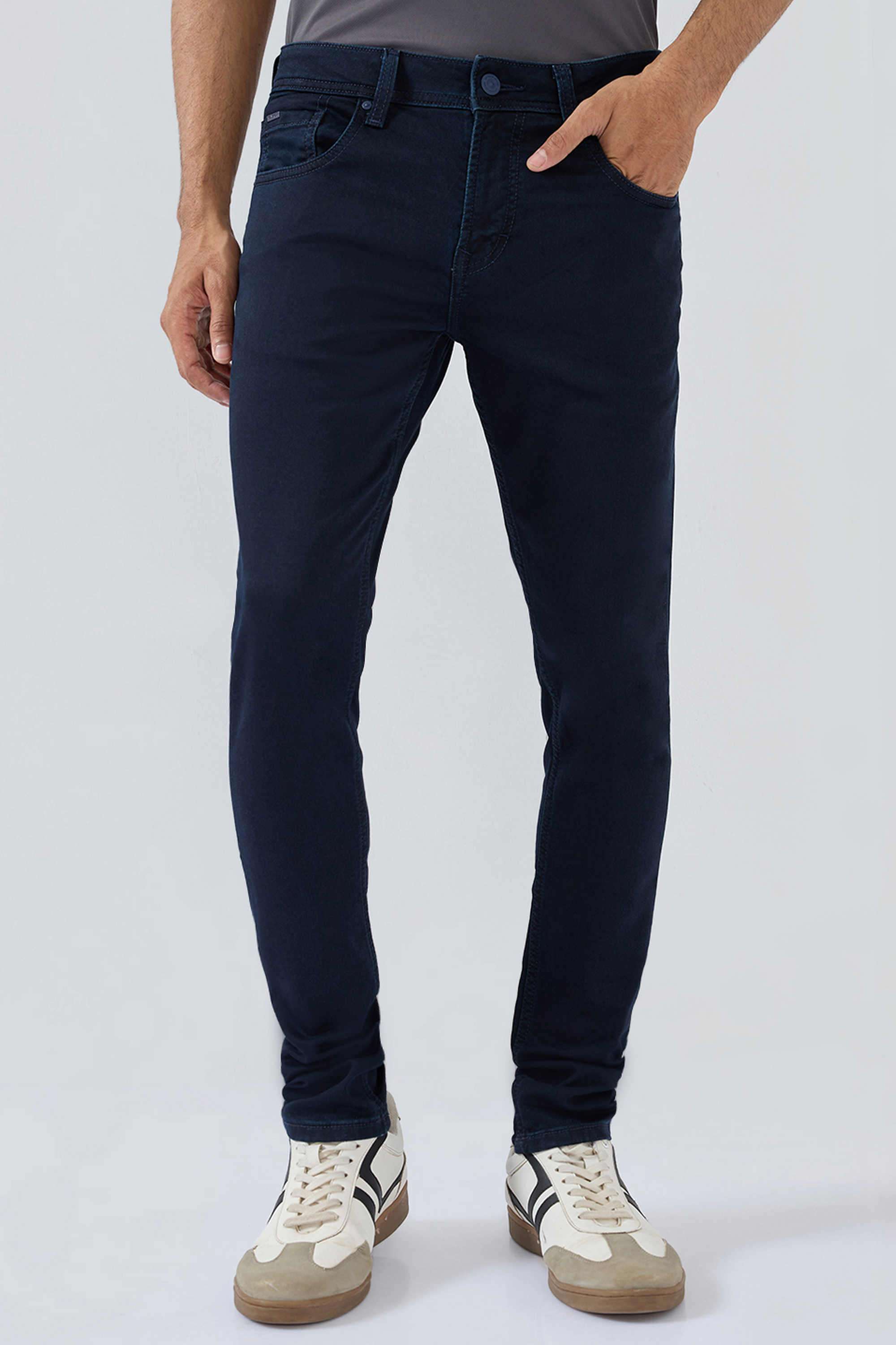 Solid-Cotton-Slim-Fit-Men-s-Jeans