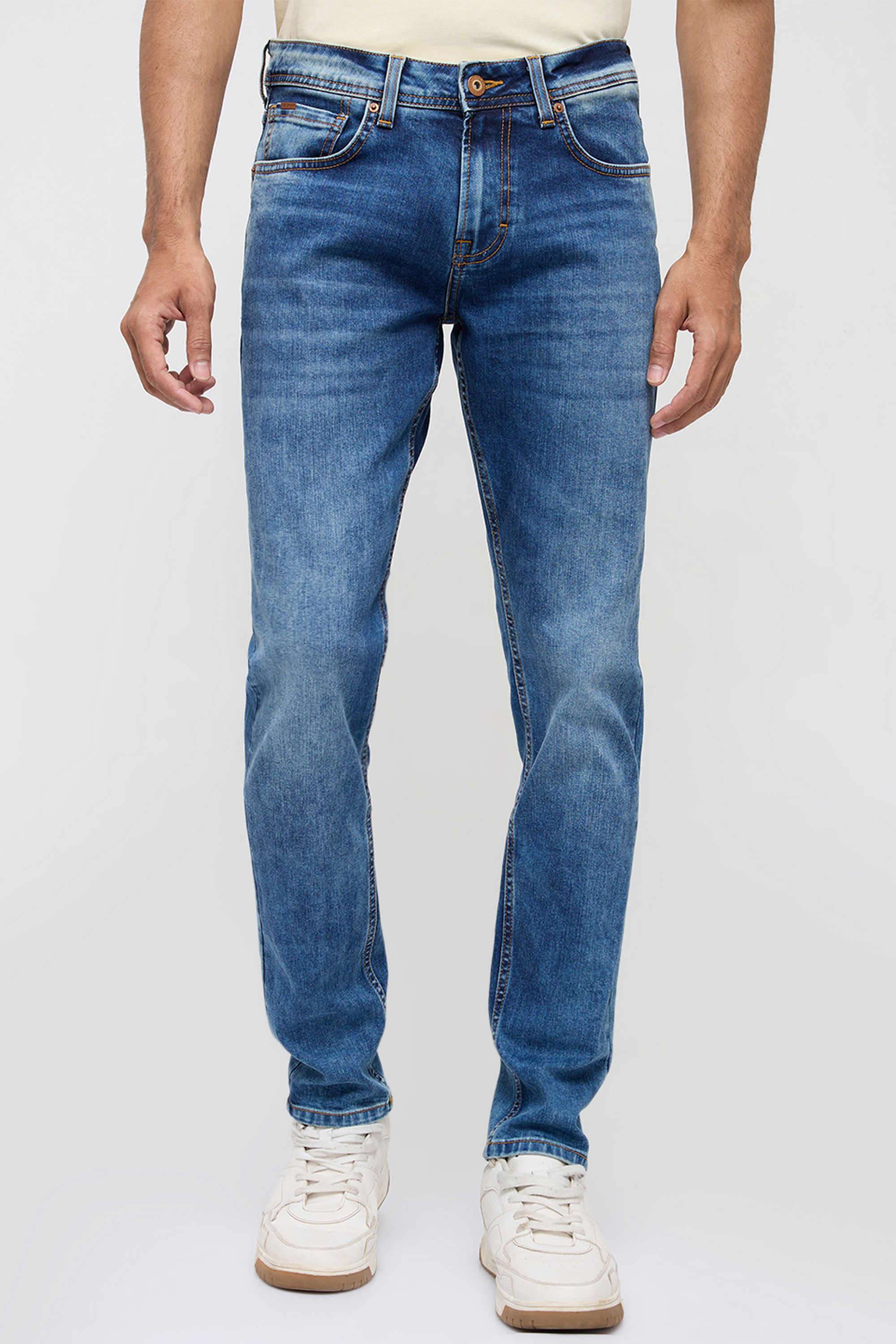 Solid-Cotton-Slim-Fit-Men-s-Jeans