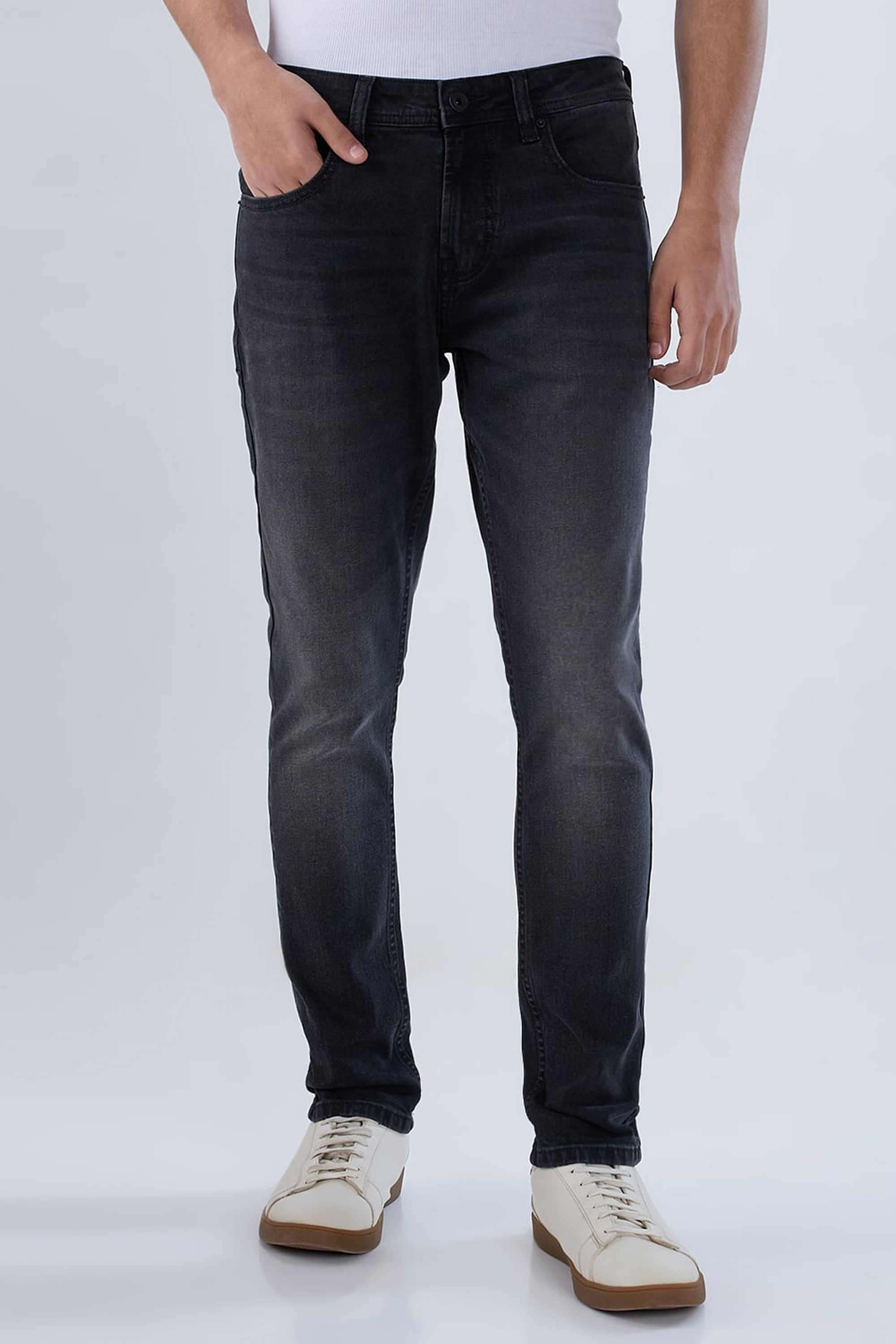 Solid-Cotton-Stretch-Super-Skinny-Fit-Men-s-Jeans