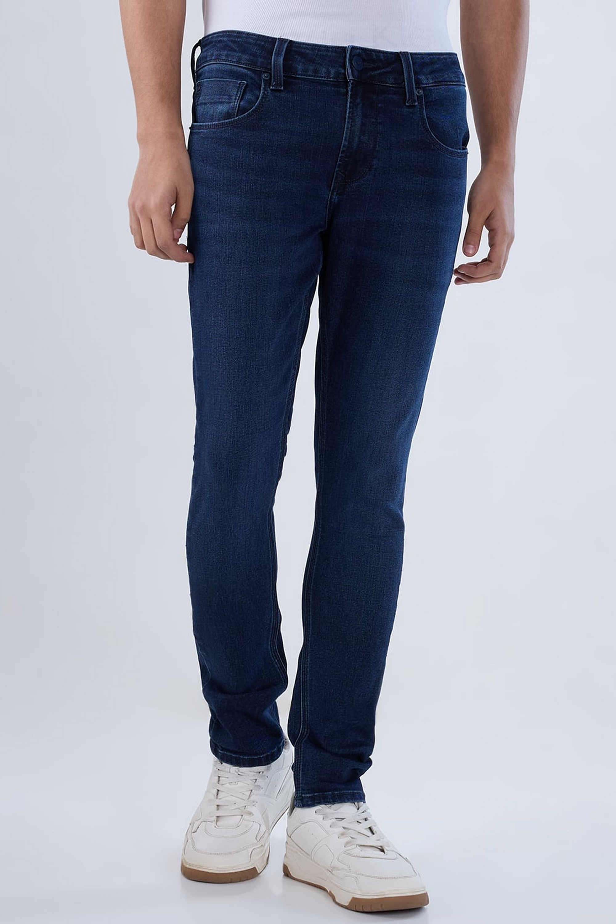 Solid-Cotton-Stretch-Super-Skinny-Fit-Men-s-Jeans