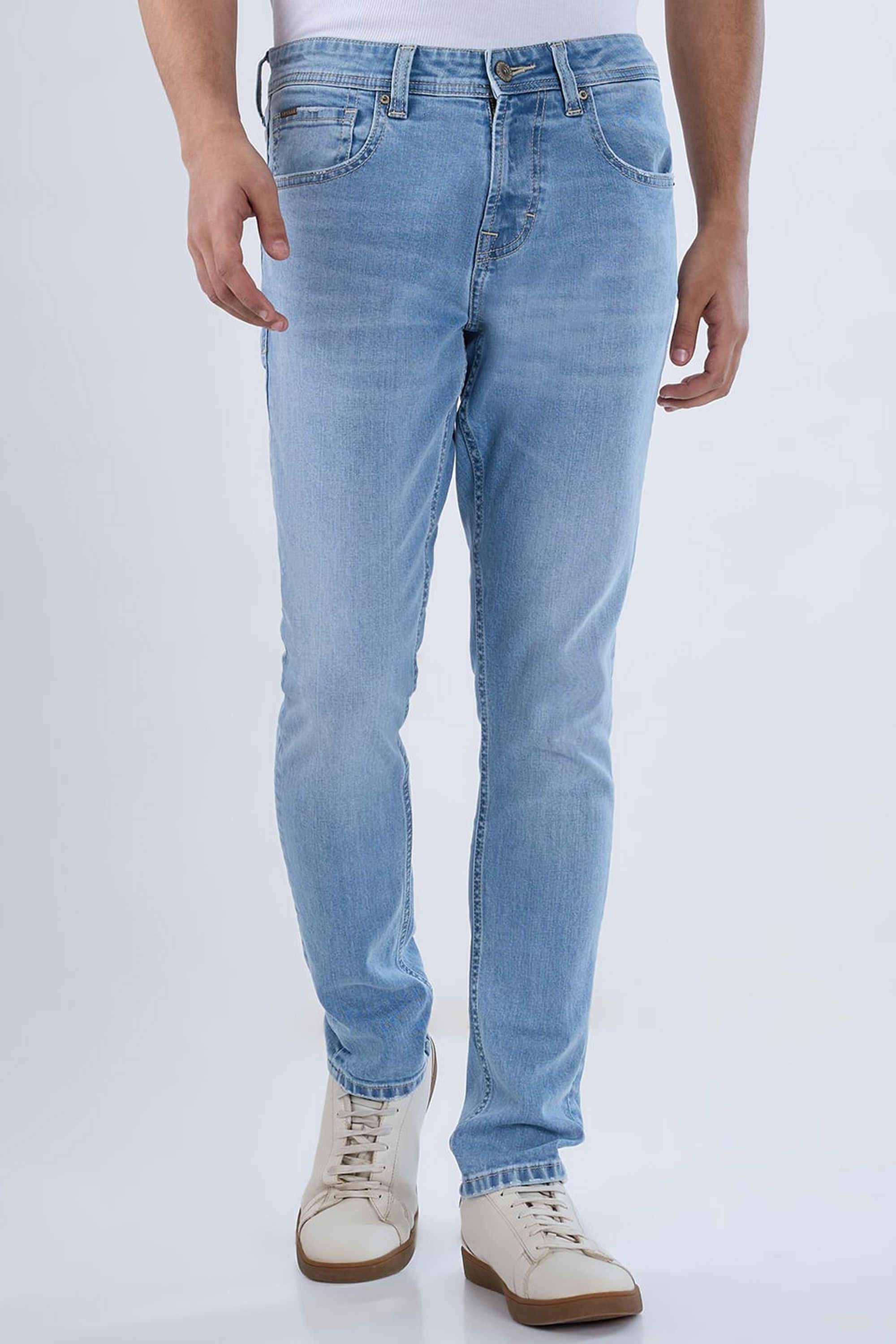 Solid-Cotton-Stretch-Super-Skinny-Fit-Men-s-Jeans