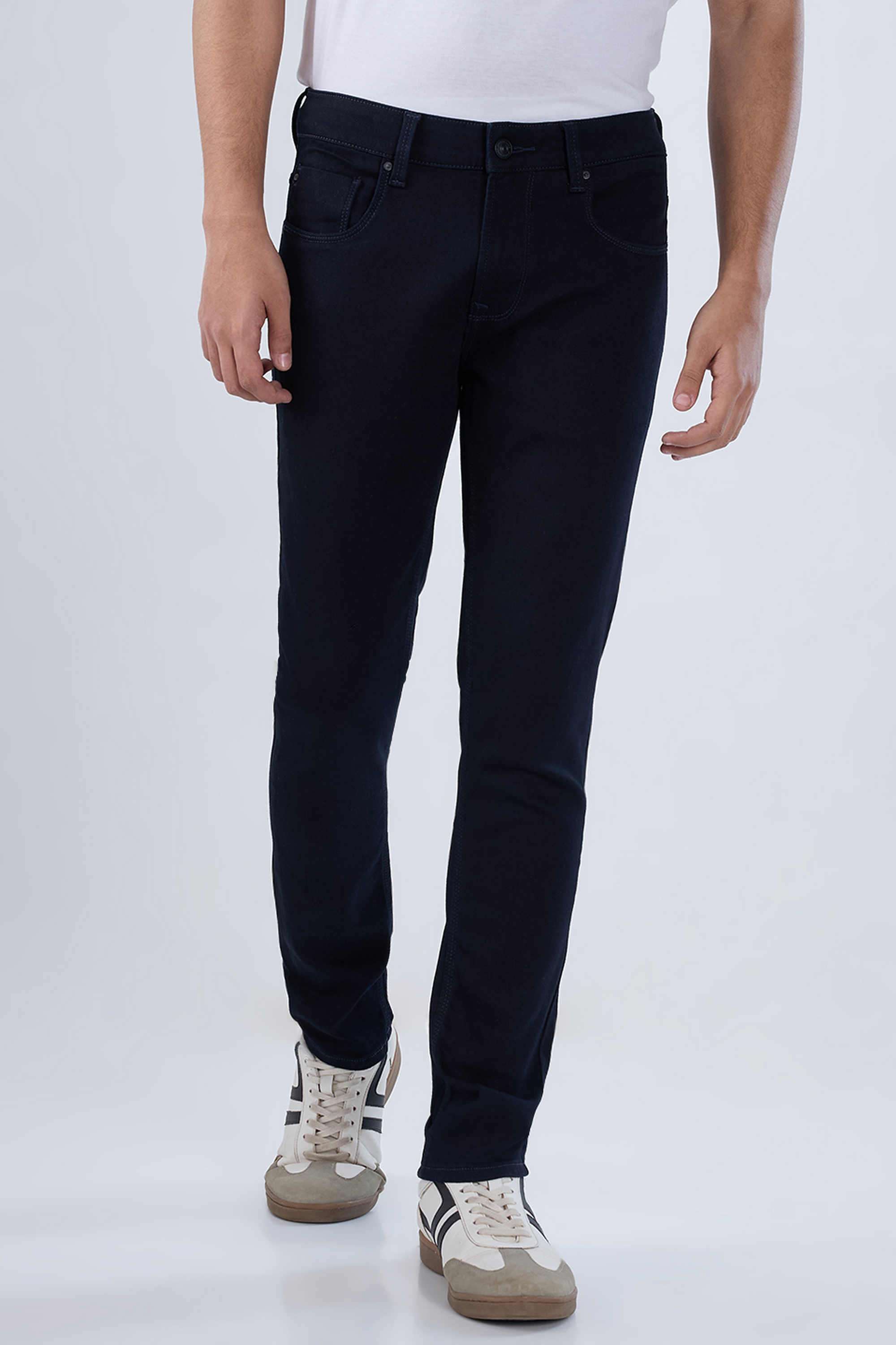 Solid-Cotton-Stretch-Super-Skinny-Fit-Men-s-Jeans
