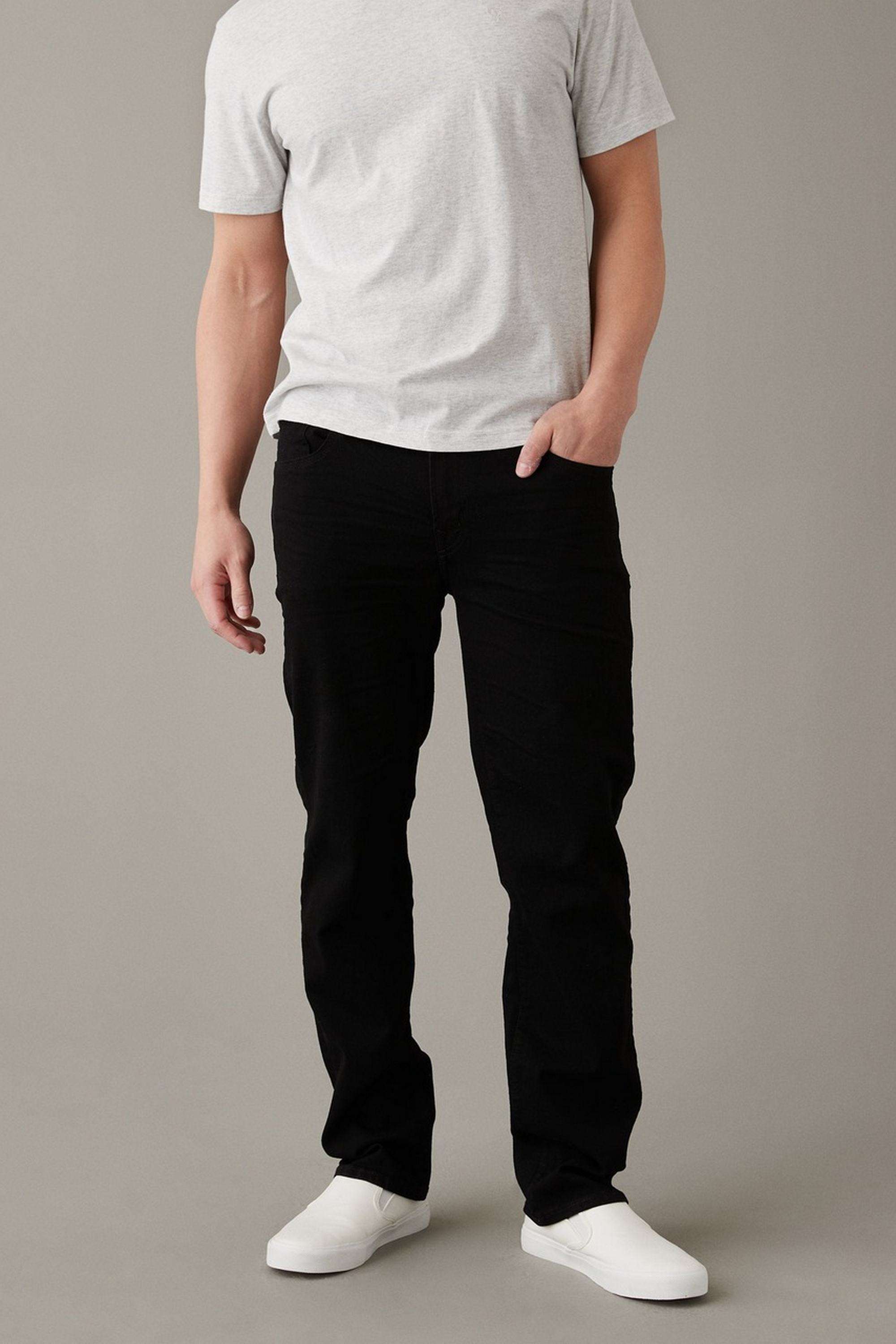 Solid-Cotton-Stretch-Straight-Fit-Men-s-Jeans