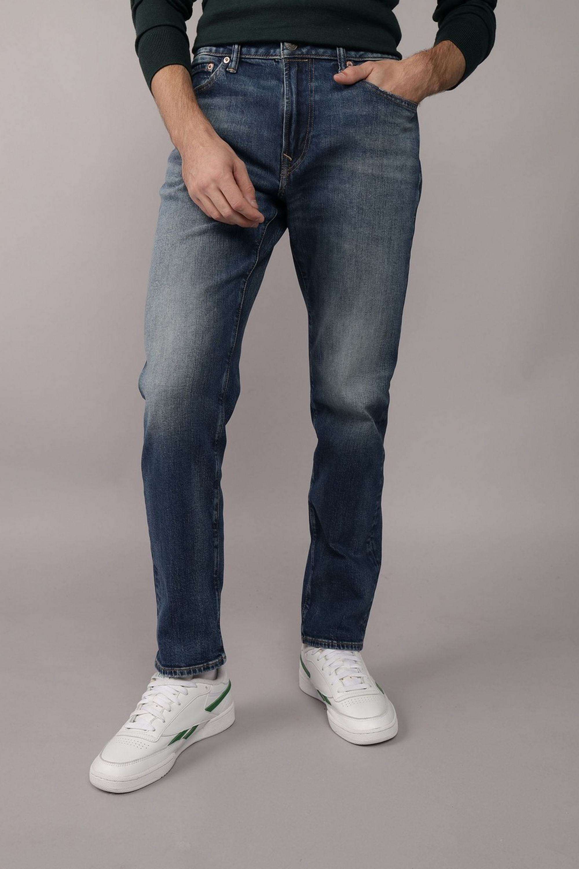 Solid-Cotton-Stretch-Straight-Fit-Men-s-Jeans