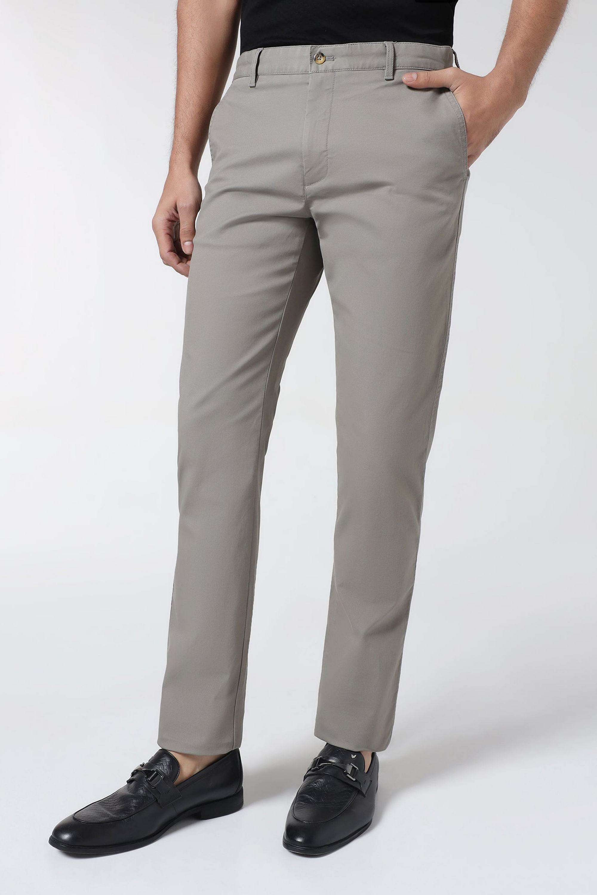 Solid-Cotton-Blend-Super-Slim-Fit-Men-s-Casual-Trousers