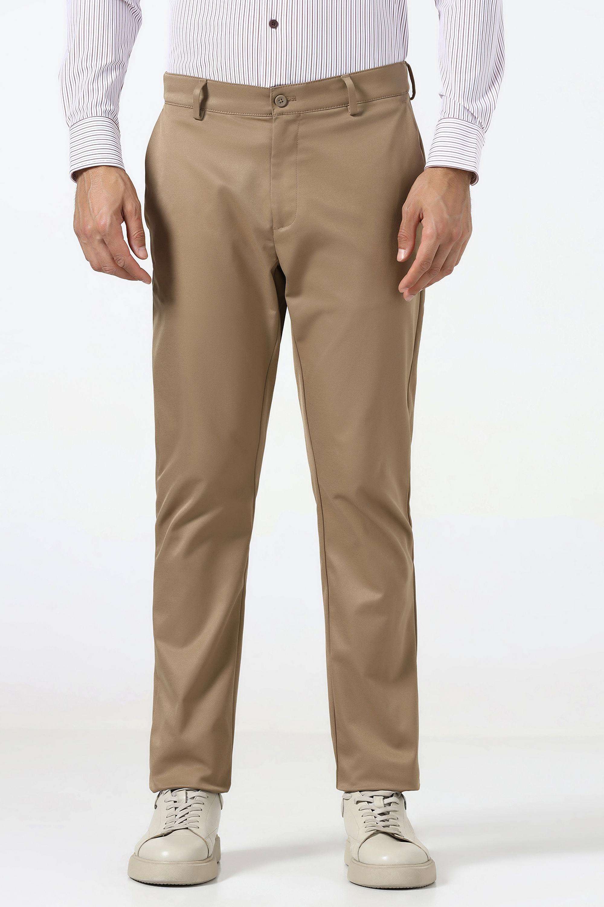 Solid-Polyester-Super-Slim-Fit-Men-s-Casual-Trousers