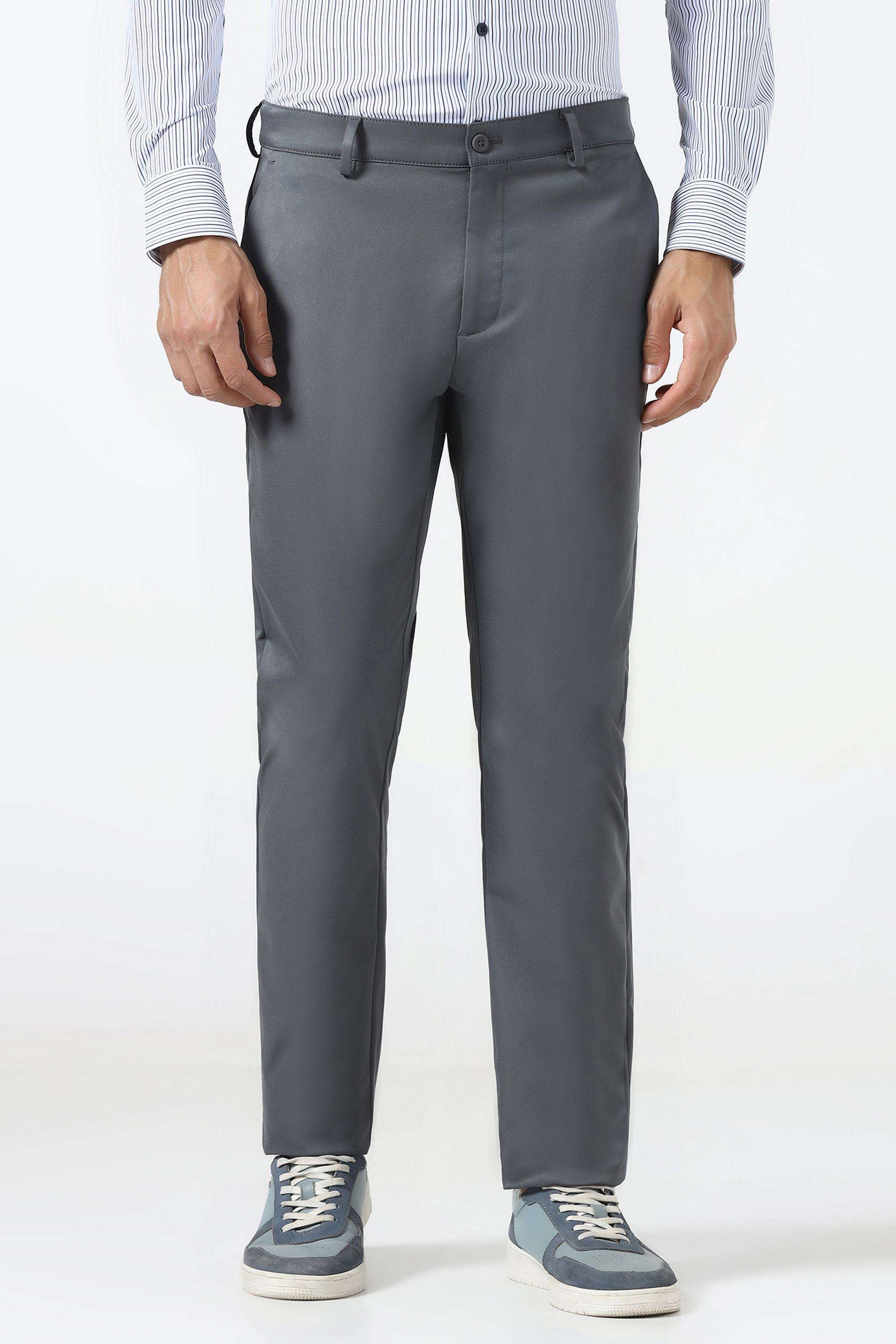 Solid-Polyester-Super-Slim-Fit-Men-s-Casual-Trousers