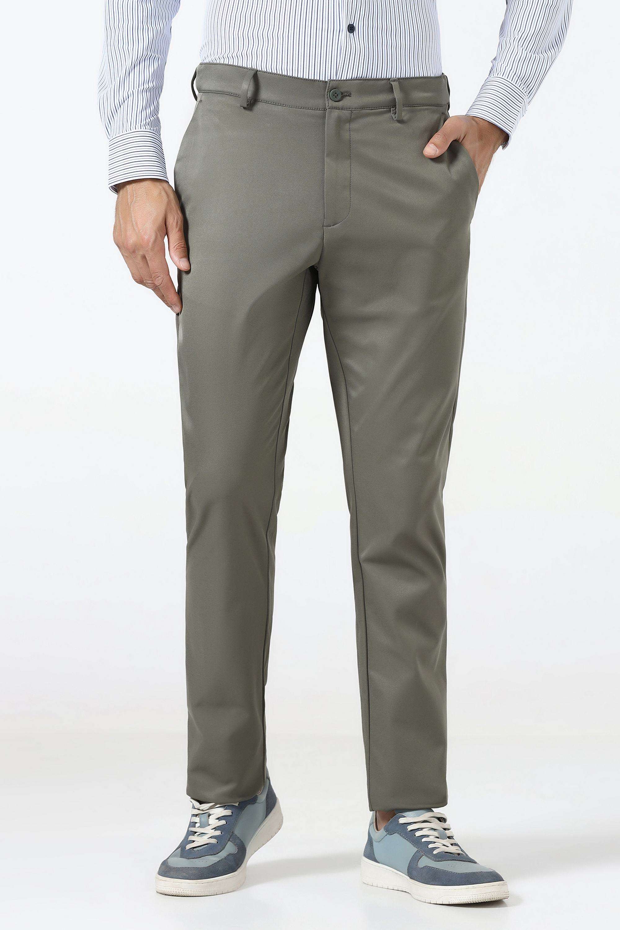Solid-Polyester-Super-Slim-Fit-Men-s-Casual-Trousers