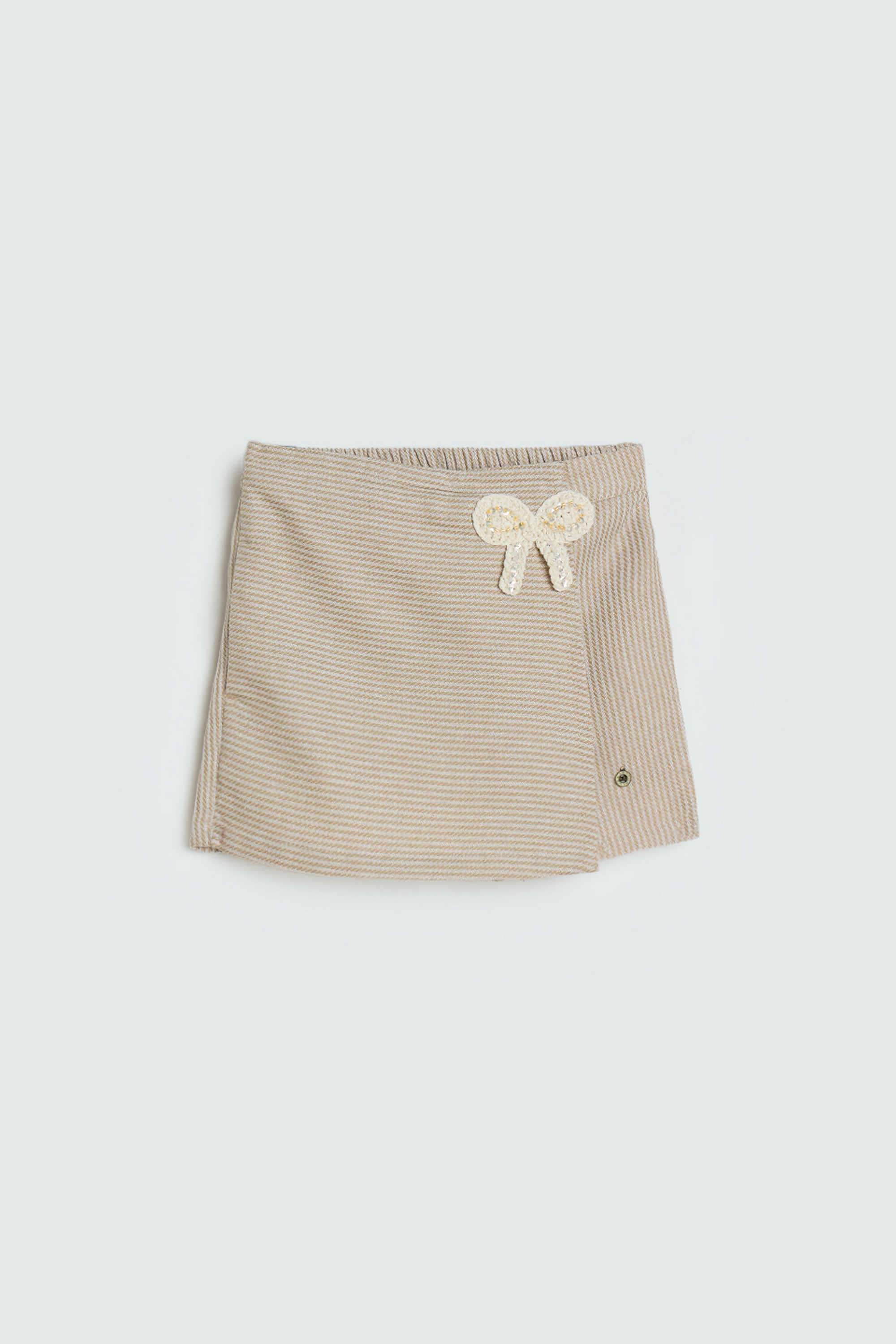 Stripes-Blended-Fabric-Regular-Fit-Girls-Skorts