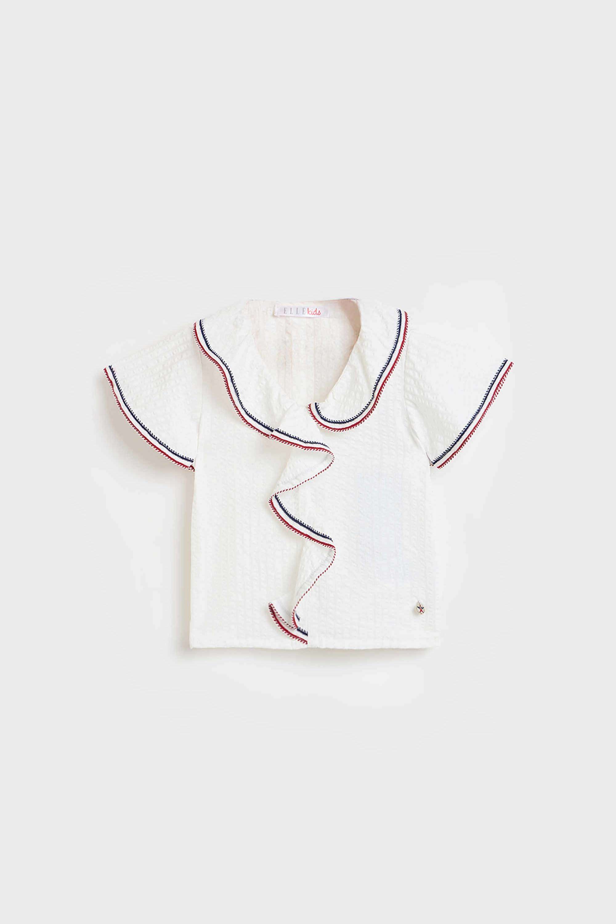 Solid-Blended-Fabric-V-Neck-Girls-Top